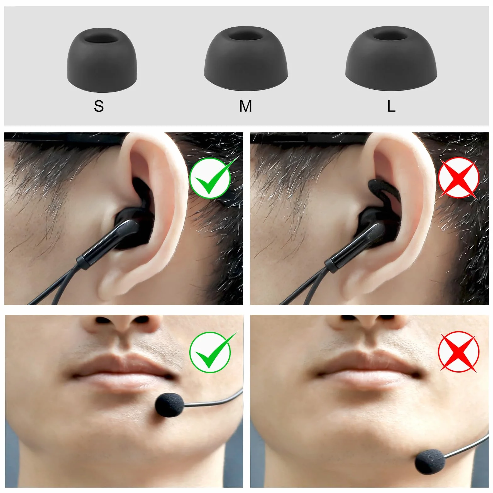 EJEAS Auriculares in-ear tipo C para árbitro de fútbol V6C/V4C Plus (oreja izquierda)