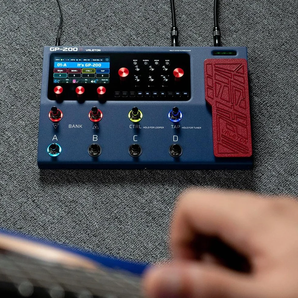 VALETON Guitarras Bajo Pedal de Efectos Multi-Efectos Procesador Guitarras Bajo Modeling IR Gabinets Simulación con FX Loop MIDI I/O Expression Pedal estéreo OTG USB GP-200X