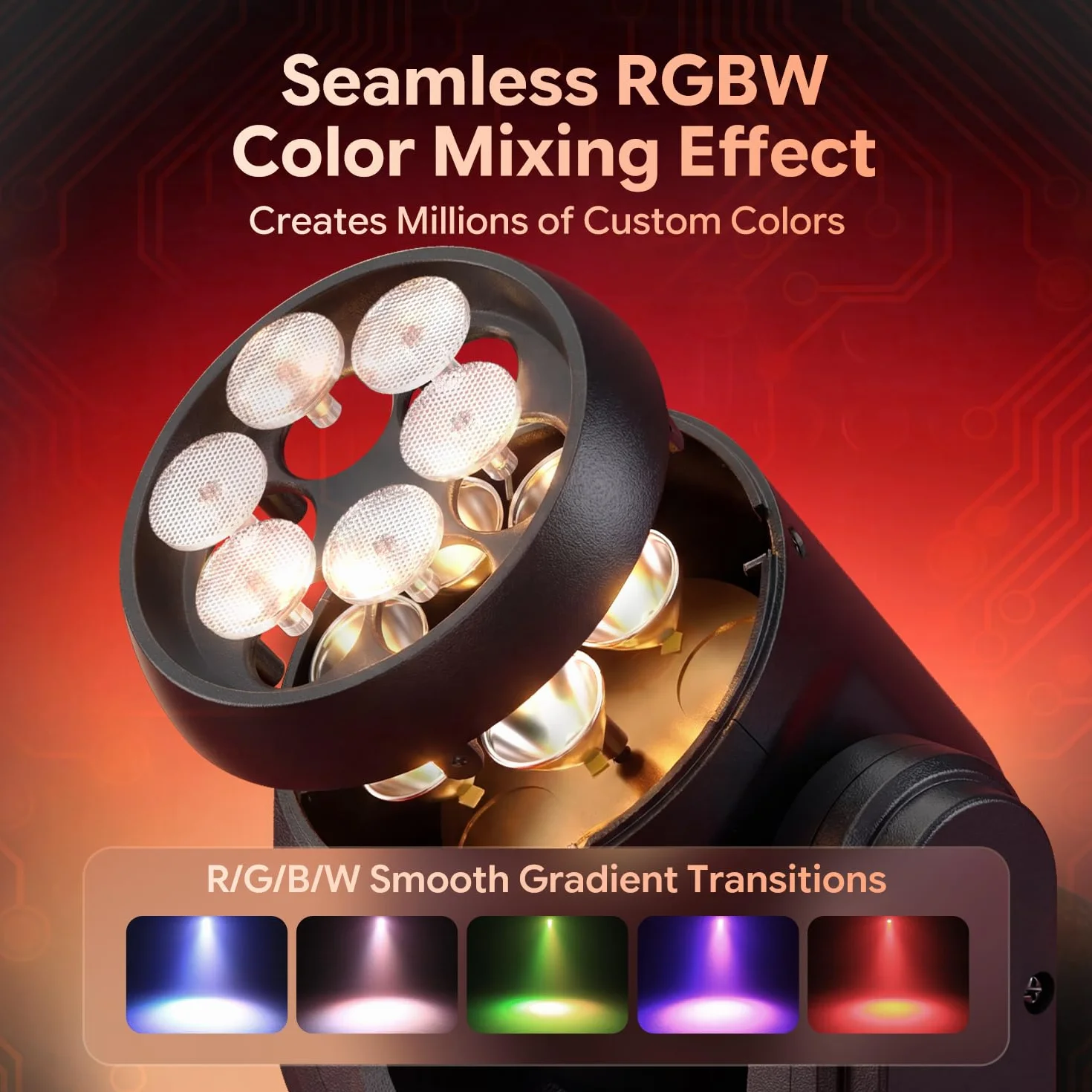 Luz de Escenario Cabeza Móvil 30W con Control Remoto, Wash Espectáculo de Luces 6 LED RGBW mini Luz de Fiesta DMX512 Efecto de Haz de Control de Sonido para DJ Disco Bar Concierto 2PCS