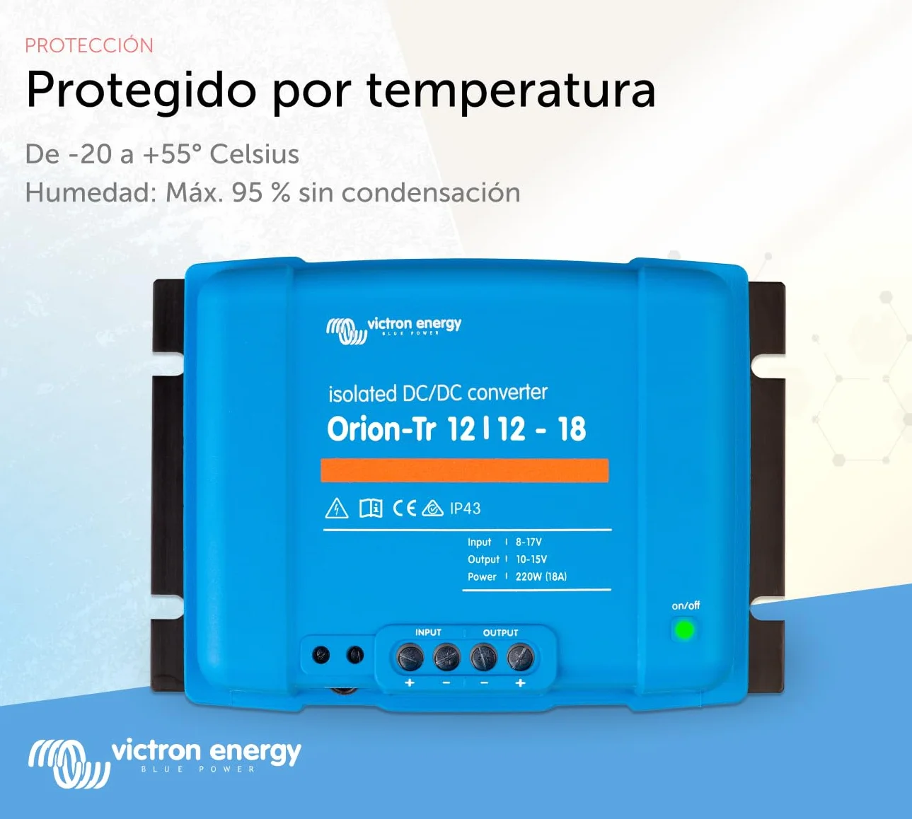 Victron Energy Orion-TR IP43 12/12 Voltios 18 amperios 220-Vatios Convertidor de CC a CC Aislado
