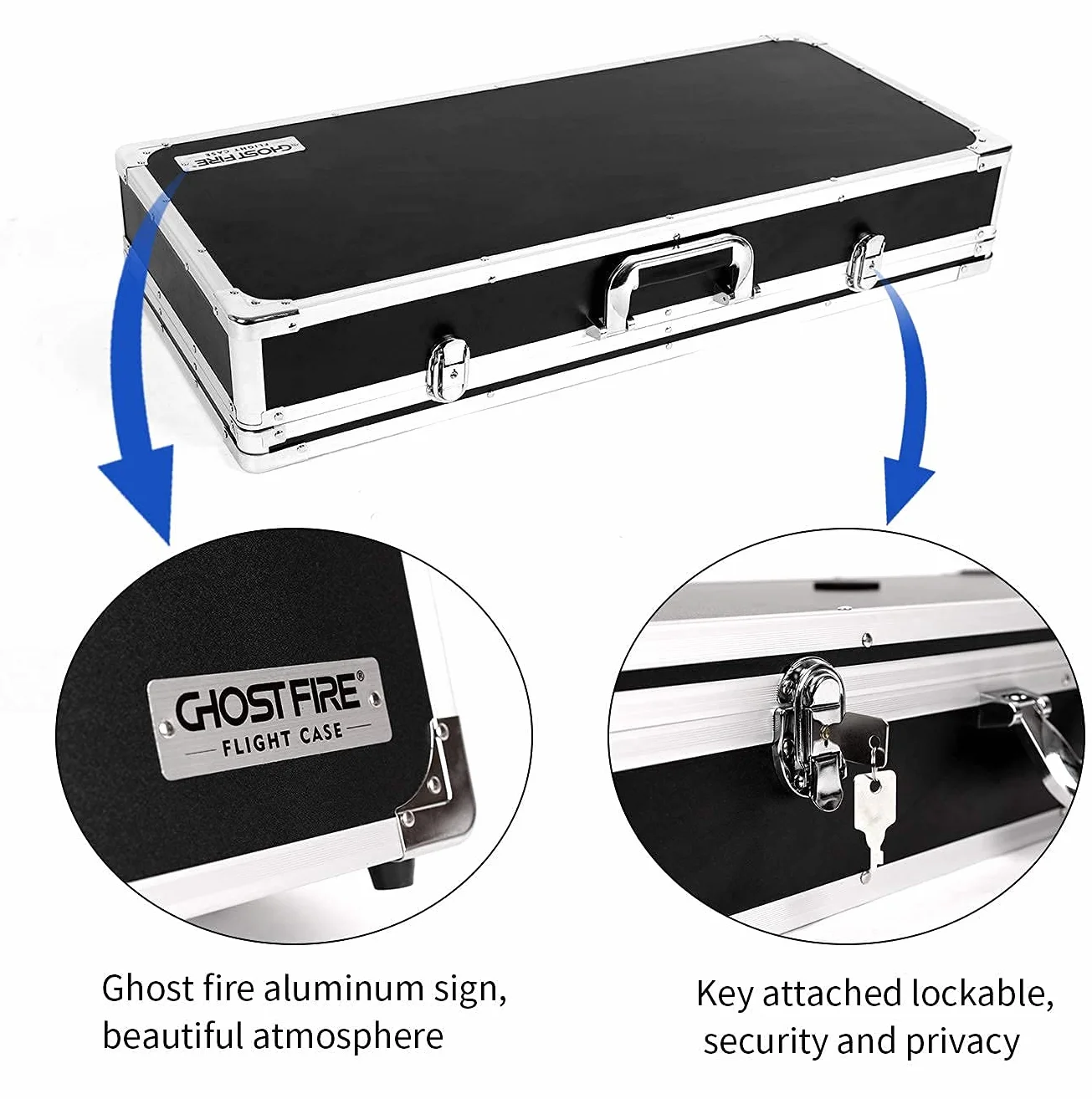 GHOSTFIRE Funda para Pedal de Guitarra con Cierre de Cinta de Montaje de Pedal, Aluminio con Bloqueo Resistente, Serie T, Negro -, T-EC14, Industrial