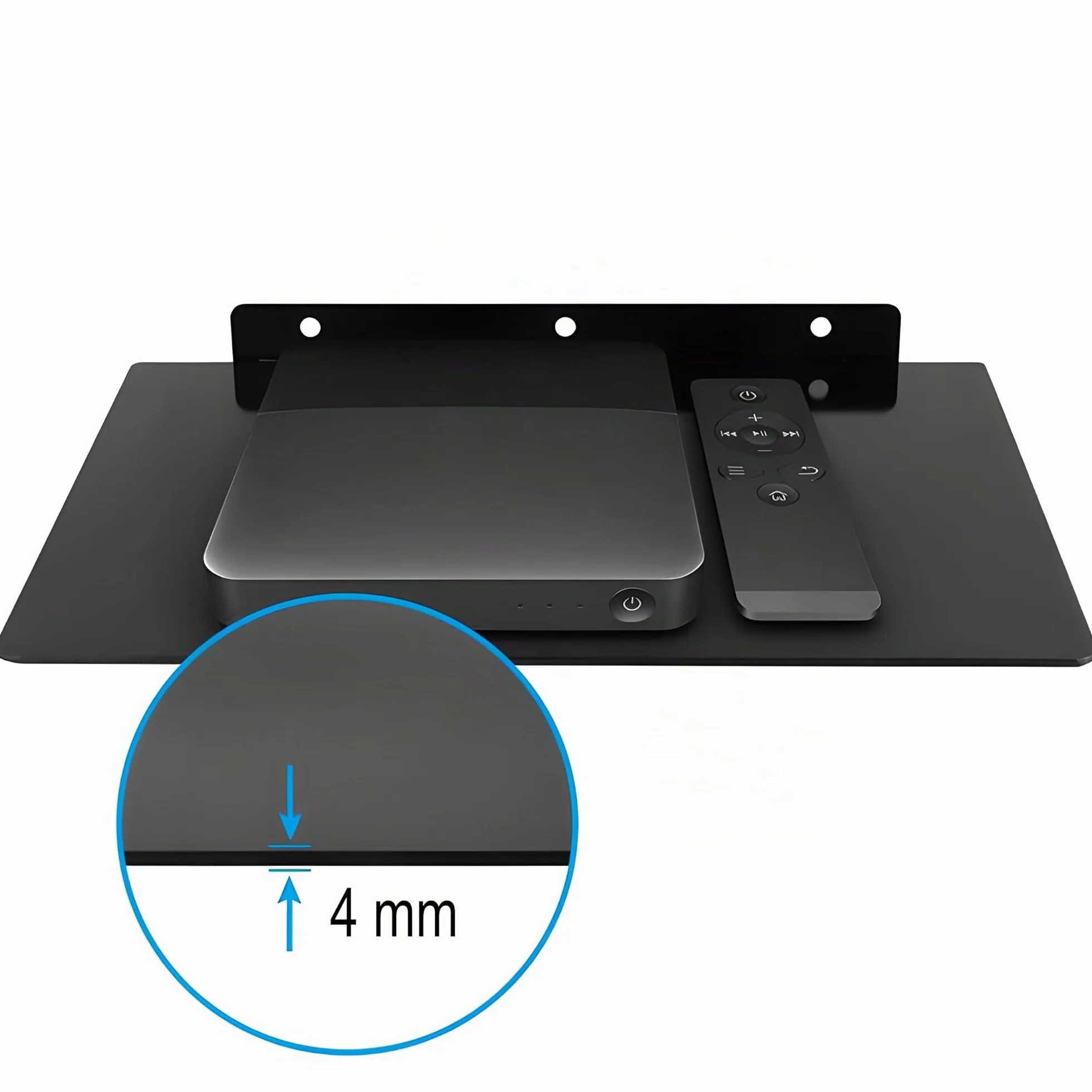 Retoo Estantería Pared Estante Colgante de cristal hasta 10kg para multimedia de TV reproductor de DVD, cajas de cables, consolas de juegos, reproductores de Blu-Ray, receptores Hi-Fi
