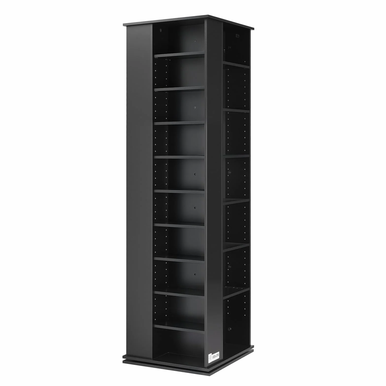 VEVOR Mueble de Almacenamiento Multimedia, Torre para CD, 34 Compartimentos, Giratorio, para CD, DVD, Libros y Discos de Juegos, Ideal para Sala de Estar, Oficina en Casa, Sala de Grabación, Negro