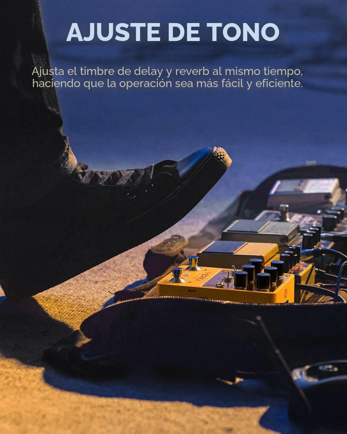 Donner Guitar Reverb & Delay Pedal - 2 in 1 with Tap Tempo, Preset Saving, Stereo in/out, Digital 3 x 3 Multi-Mode Effects Electric Guitar Pedal, True Bypass (Yellow Fall II)
