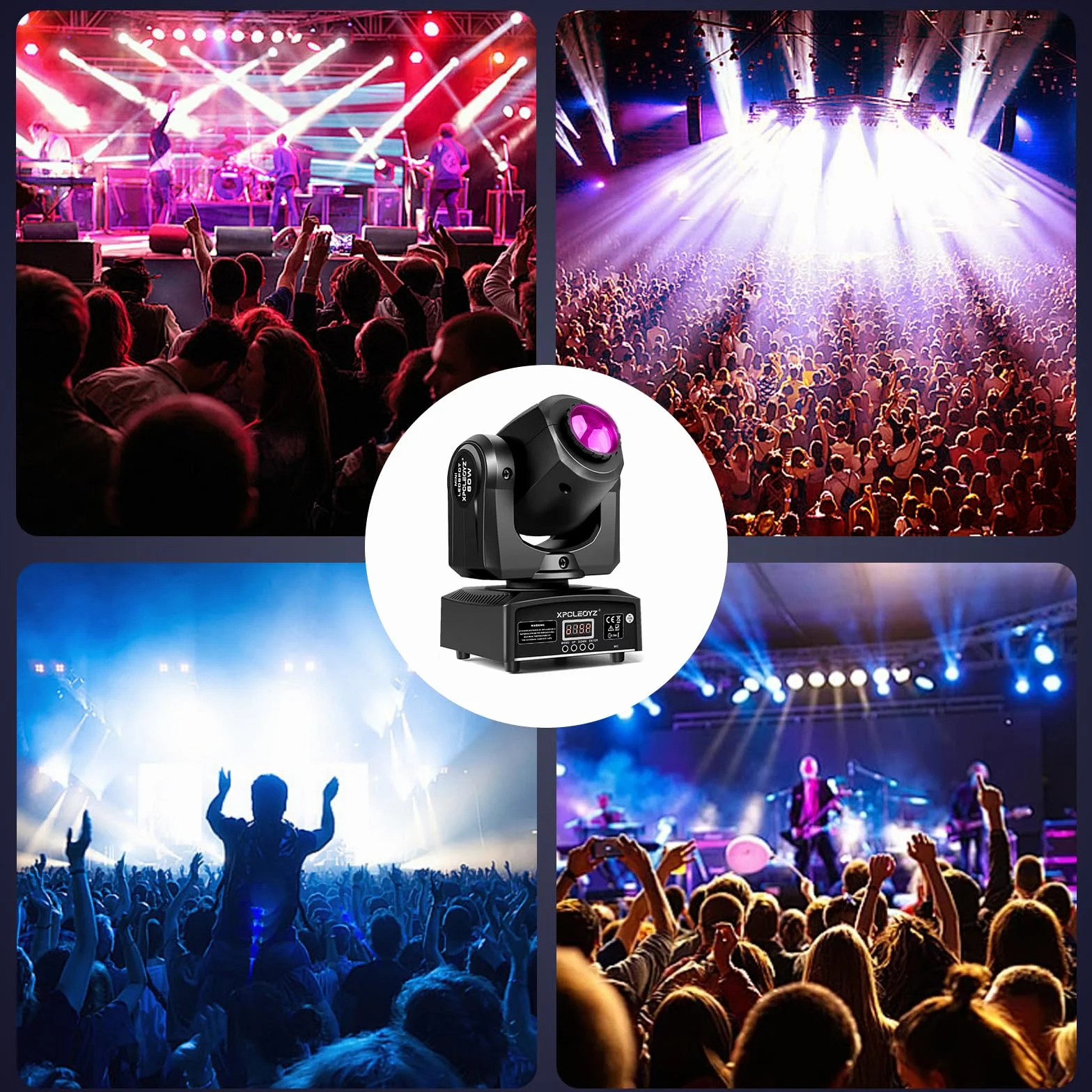 2 unidades de luz de escenario mini de 60W con cabezal móvil LED, luces RGBW para DJ, DMX512, 9/11 canales de control de sonido para discotecas, DJ, fiestas y clubes
