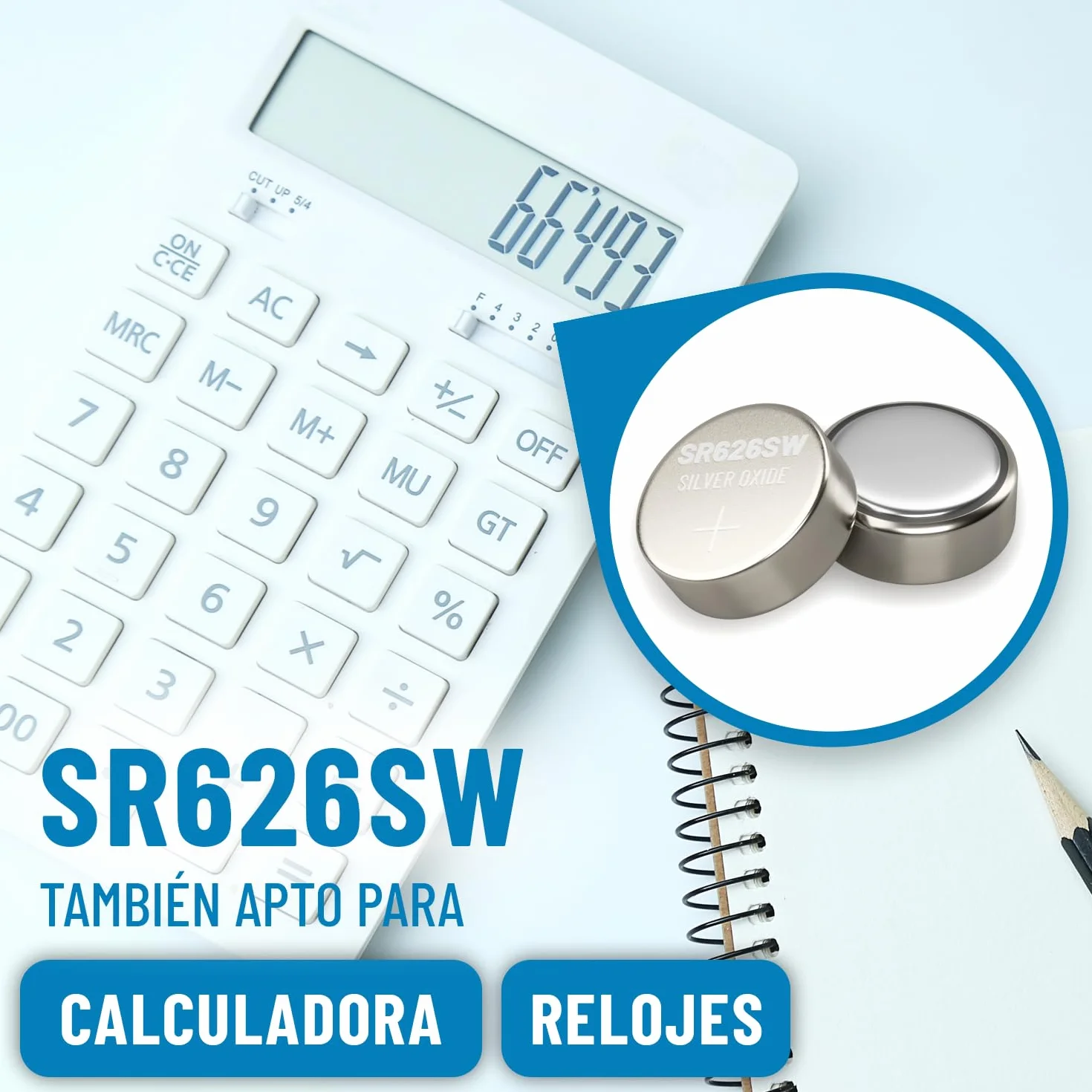 ABSINA 10x Pila SR626SW para Reloj 1,55V óxido de Plata - Pilas Reloj SR626SW a Prueba de Fugas y de Larga duración - 377 / SR66 / SR626 / 626 / AG4 - Pila 377A