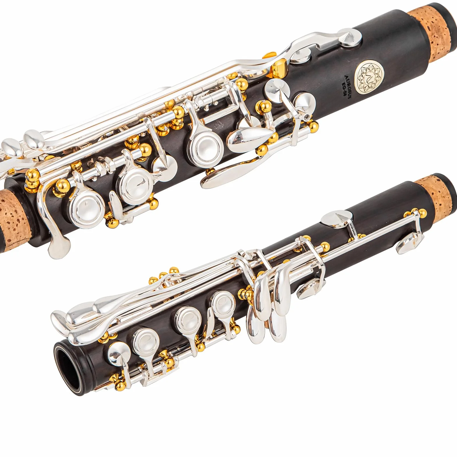 Mecanismo de meseta EG-S - Agujeros cubiertos, 17 teclas, 18 teclas, cuerpo de ébano chapado en plata, clarinetes para jugar al aire libre en invierno para jugadores con manos muy pequeñas