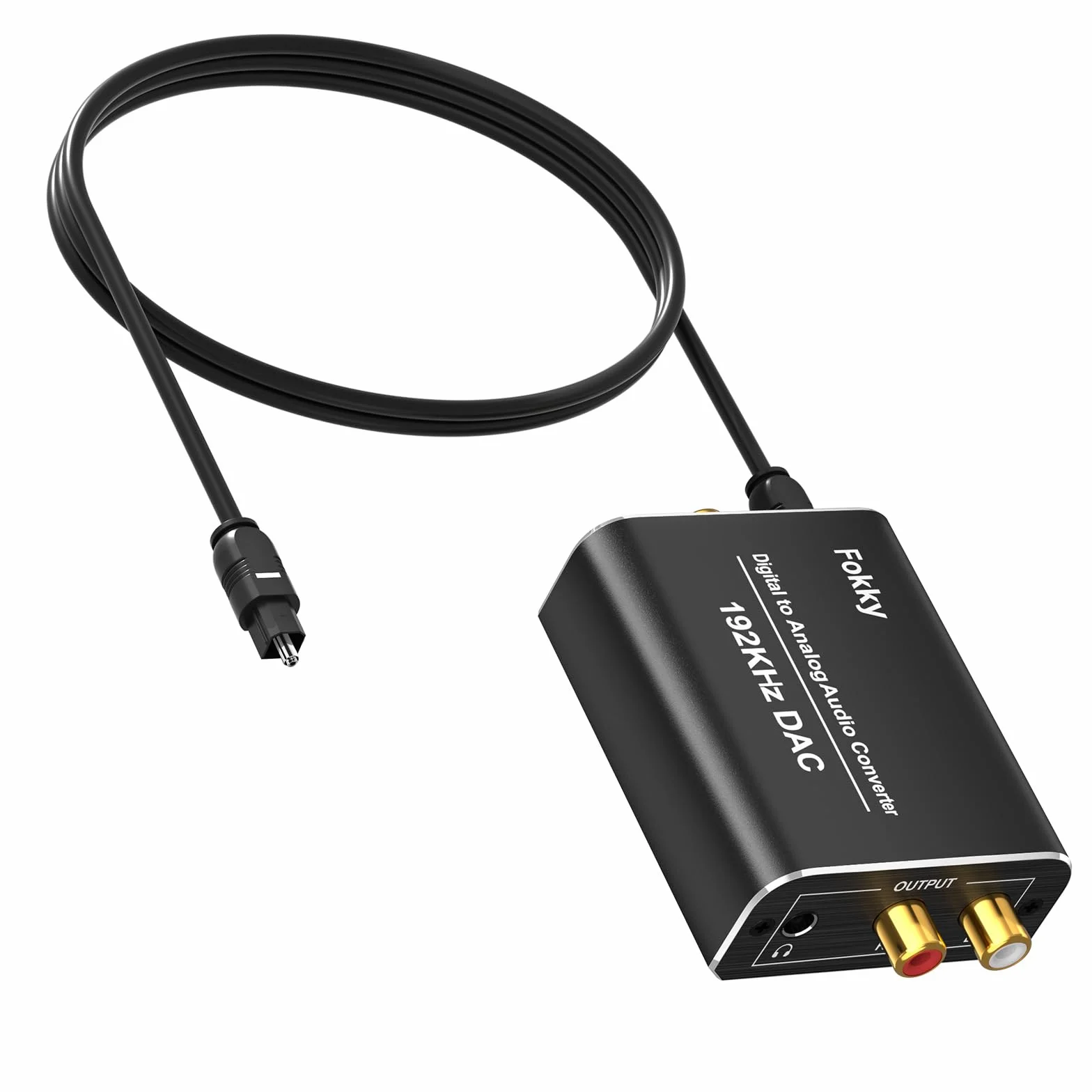 Fokky 192kHz DAC Convertidor Digital a Analógico Óptico Coaxial Toslink Estéreo L/R Jack 3.5mm