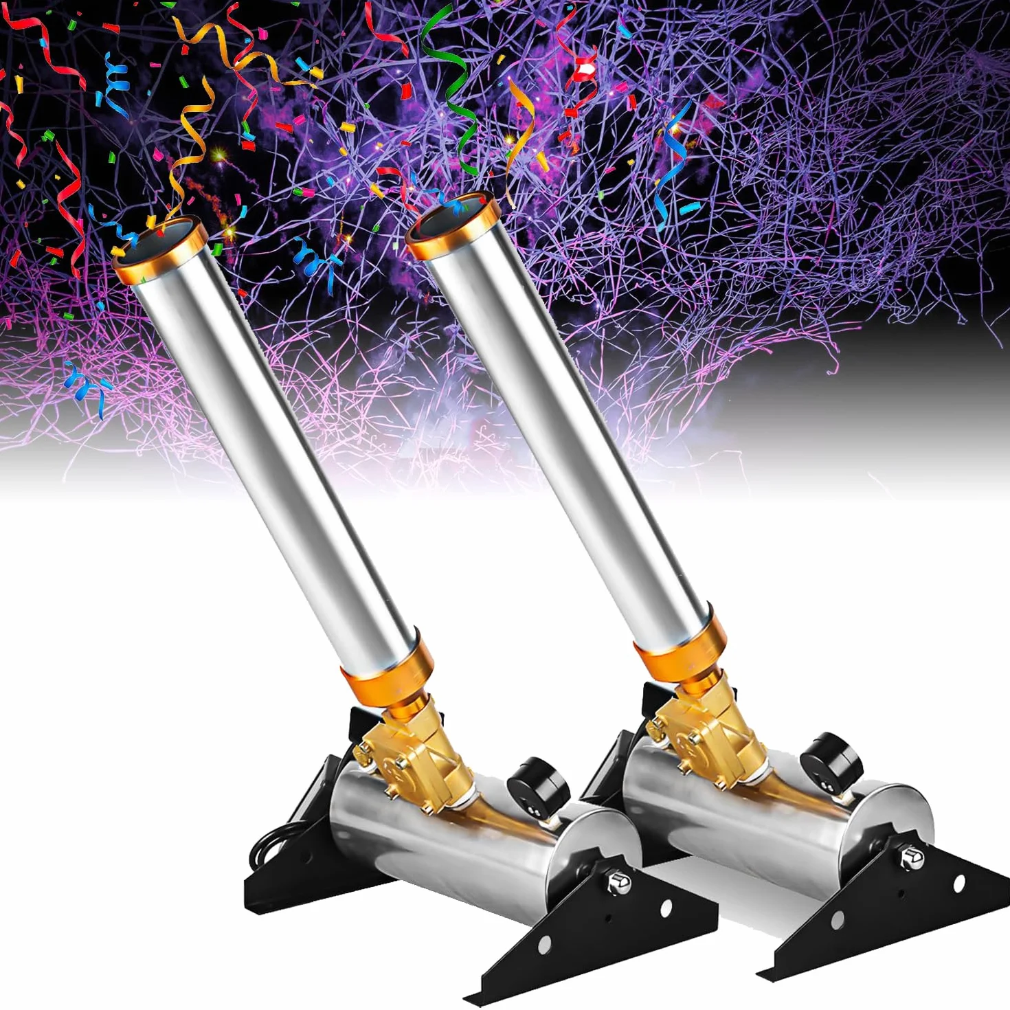 Máquina de cañón de confeti profesional Máquina de efecto de confeti Máquina de disparo confeti Blaster con control remoto, Máquina de efecto de escenario de altura chorro 10 m fiestas Halloween 2pcs