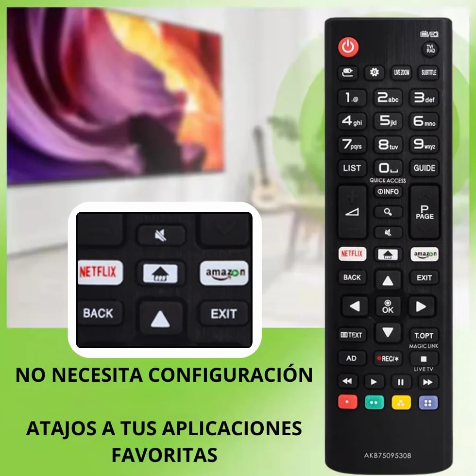Mando Universal TV LG AKB75095308 Reemplazo LG Smart TV