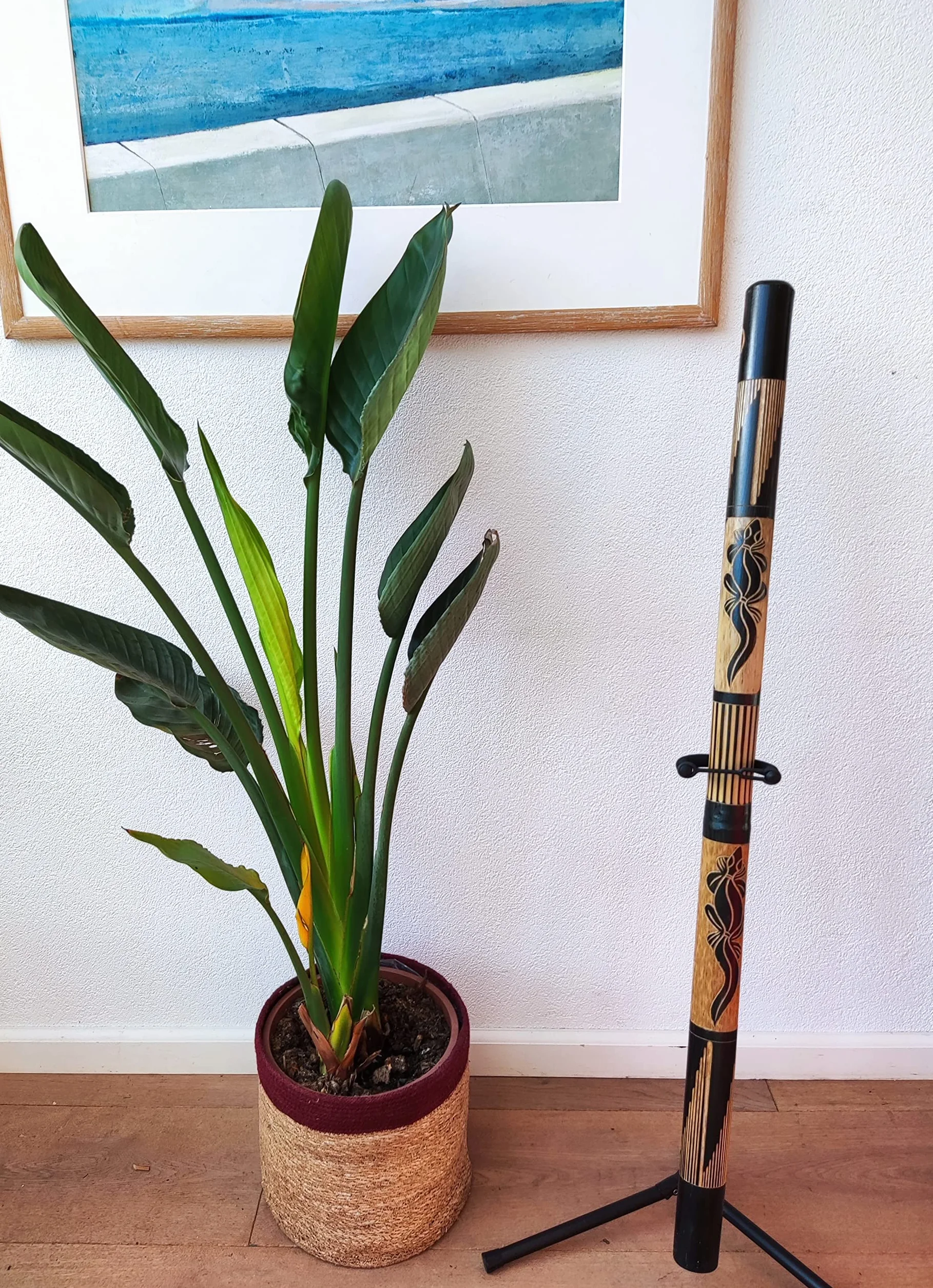 Didgeridoo de bambú incluyendo el soporte de didgeridoo