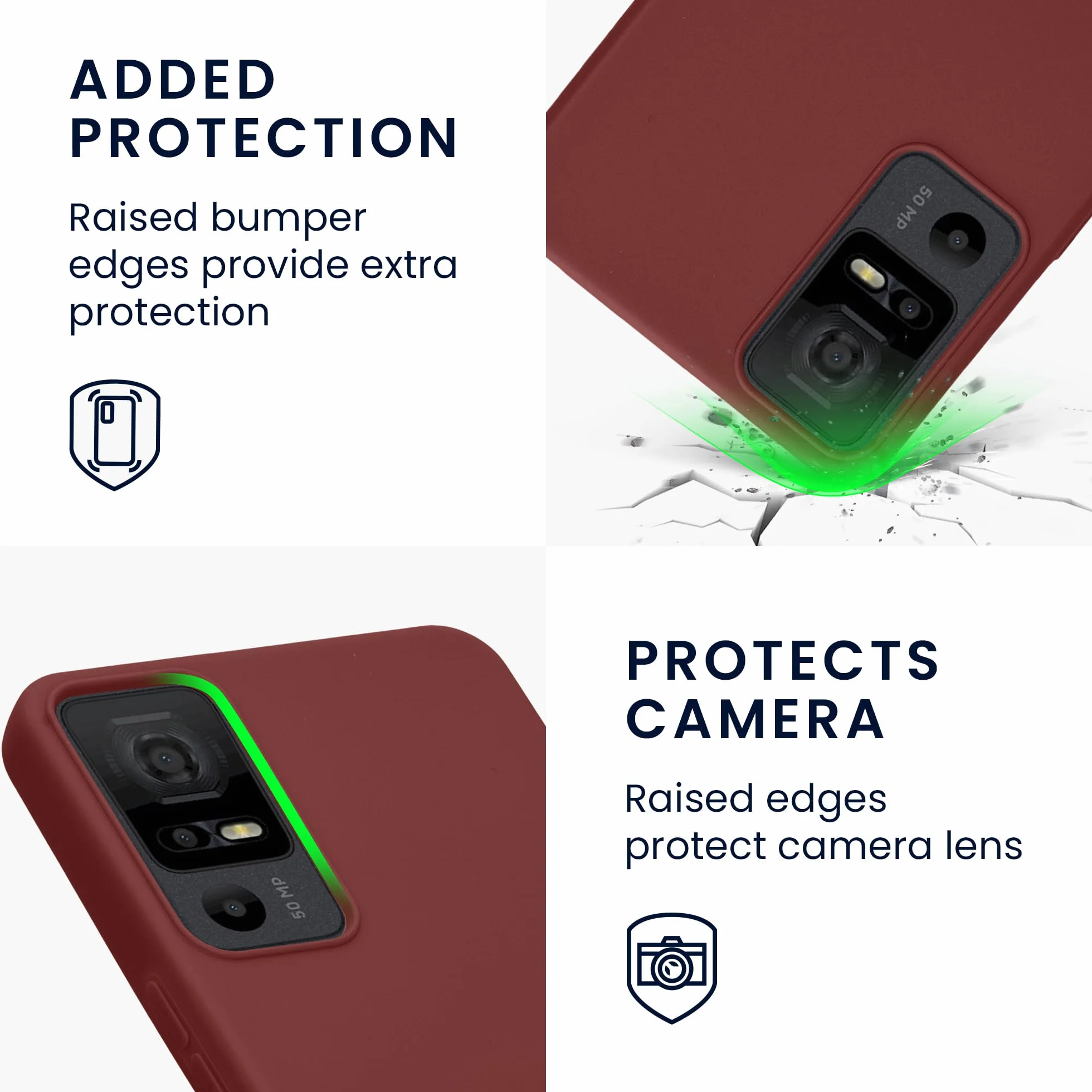 kwmobile Funda para TCL 40 NxtPaper 5G Carcasa - Ultrafina de TPU y Silicona con Bordes elevados anticaídas - Violeta Burdeos