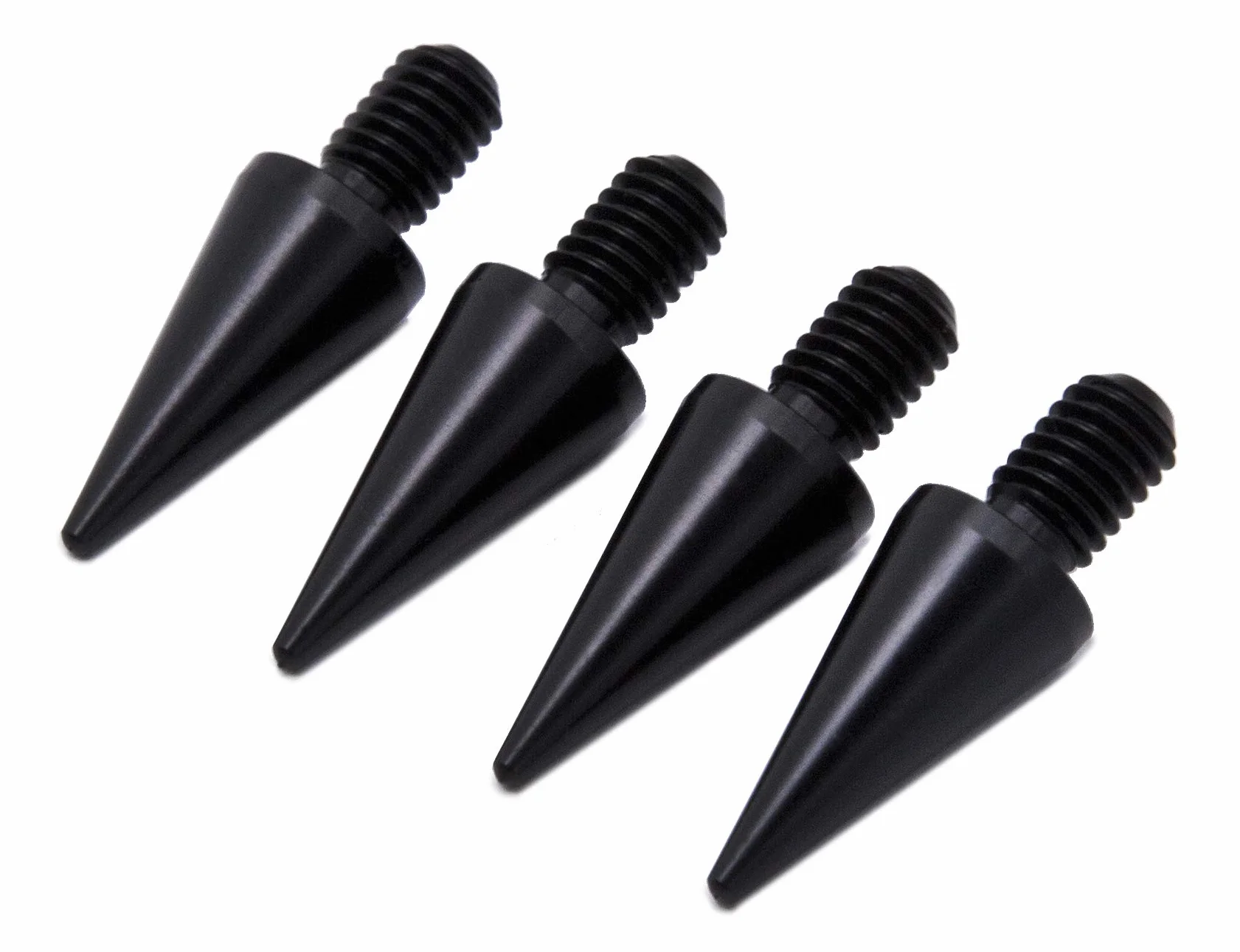 PrecisionGeek Aluminio anodizado Negro M6 puntas/spikes de desacople para altavoces (Conjunto de cuatro)