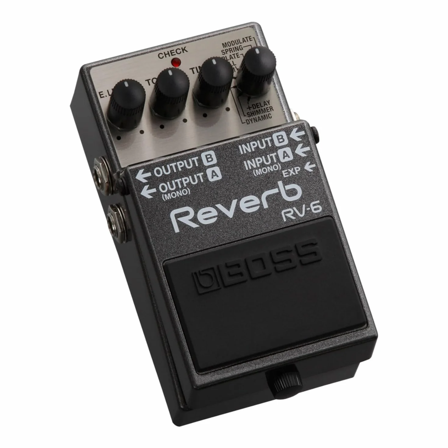Pedal de guitarra BOSS RV-6 Reverb — 8 módulos de sonido, reverbs de máximo nivel y controles sencillos