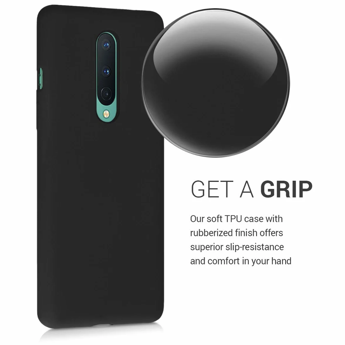 kwmobile Carcasa Compatible con OnePlus 8 (2020) Funda TPU Silicona antigolpes Carga inalámbrica Negro
