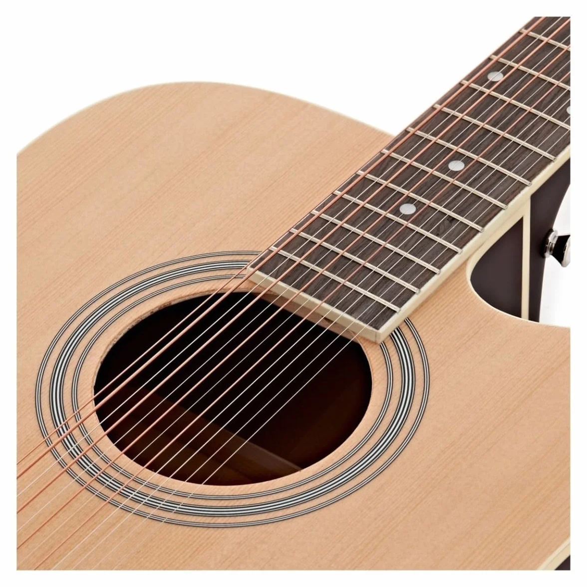 Kit de guitarra electroacústica de 12 cuerdas de Gear4music con afinador Funda de transporte