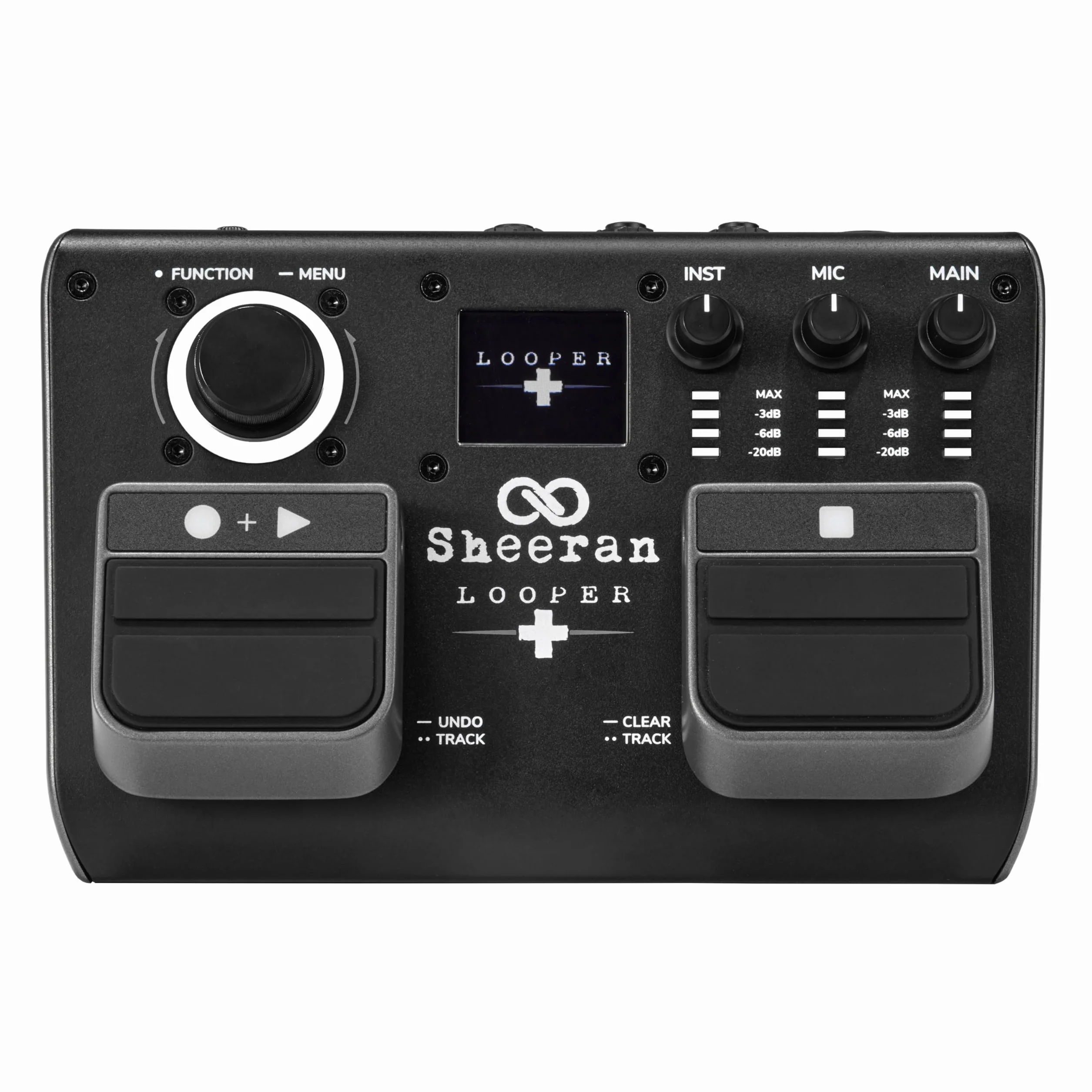 SHEERAN LOOPER + Pedal de Dos Pistas para Guitarra, Bajo, Teclado o Voces. Capacidad para 128 Loops, 4 Modos Looping, Display e Interfaz de Audio