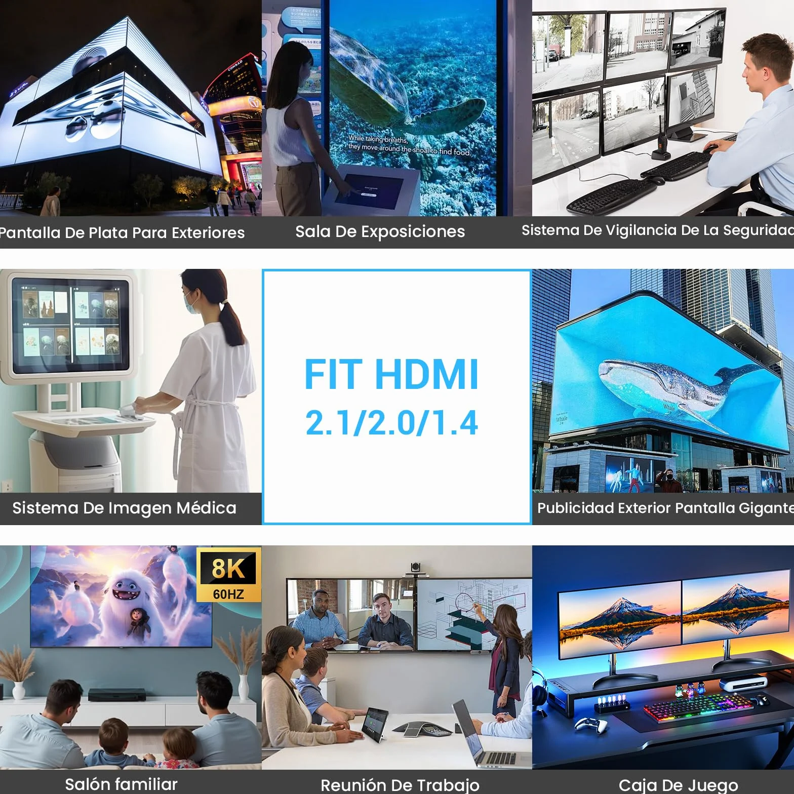 Cable HDMI 2.1 2 Metros 48Gbps Ultra Alta Velocidad 4K 240Hz 8K 60Hz 10K Aluminio HDCP 2.3 eARC HDR10+