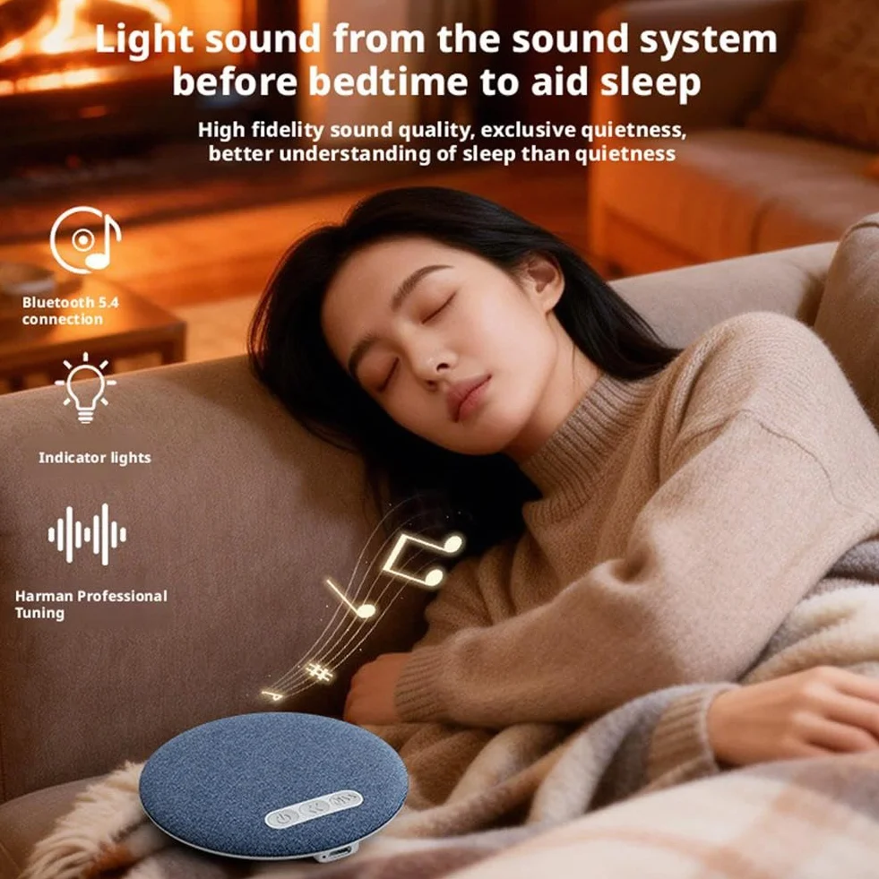 Altavoz inalámbrico para dormir debajo de la almohada, ruido blanco, temporizador