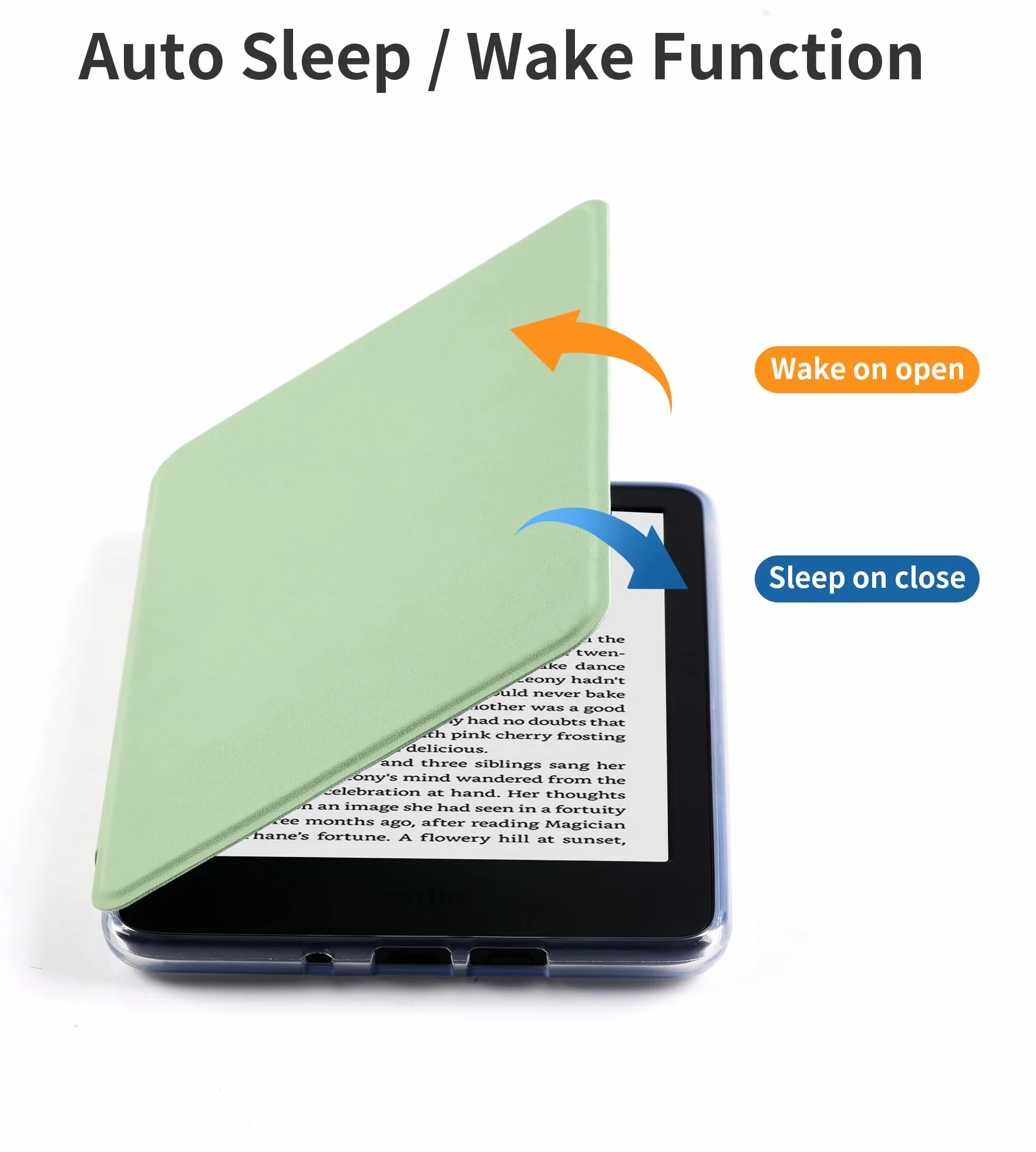 Funda para Kindle 11.ª generación 2024/2022, Transparente y Suave, Protectora magnética de PU con suspensión/activación automática (Verde)