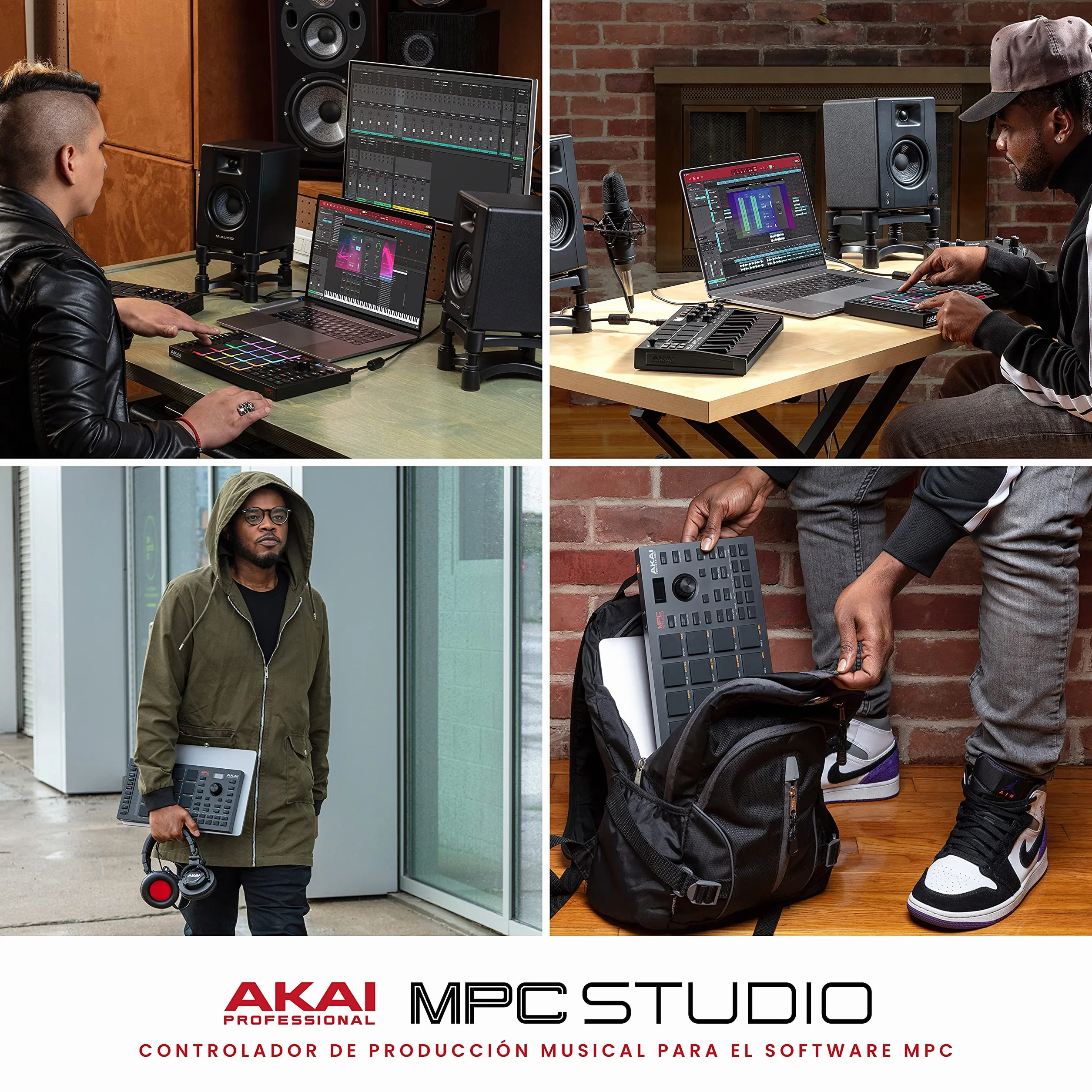 Akai Professional MPC Studio - Controlador MIDI Beat Maker con 16 pads RGB sensibles a la velocidad, software MPC, Touch Strip asignable y pantalla LCD