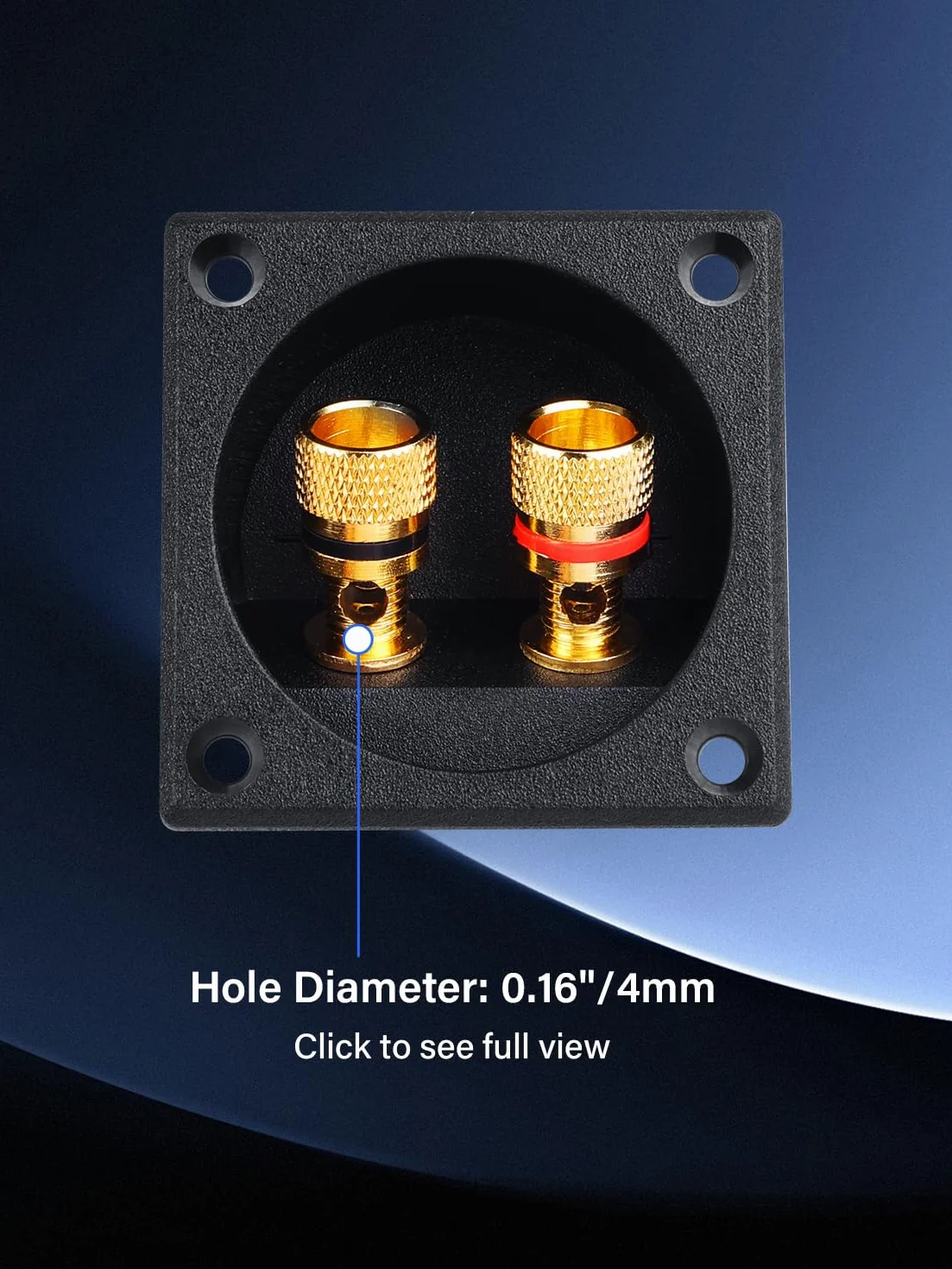 Terminal de Caja de Conexión de Altavoz, 57X57mm 2 Way Binding Post Terminal de Caja de Subwoofer para Auto/Home Audio DIY（2 Pack）