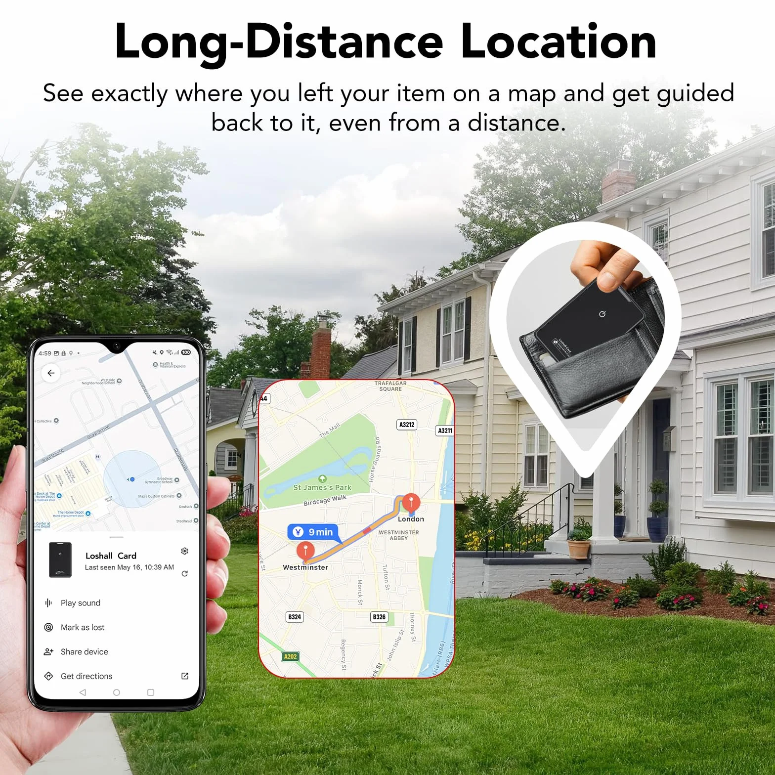 2026 Bluetooth 5.4 Wallet Smart Tracker Card 2 Pack 1.6mm IP68 Impermeable Localizador Bluetooth Google Find Hub Negro