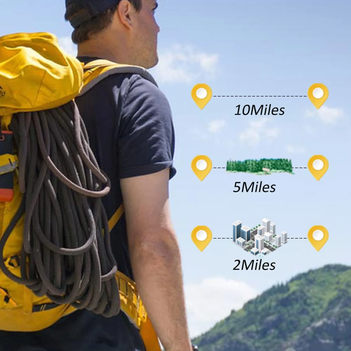 Walkie Talkie Profesional USB Recargable, Walky Talky Adultos para Montaña Emisoras - Amarillo