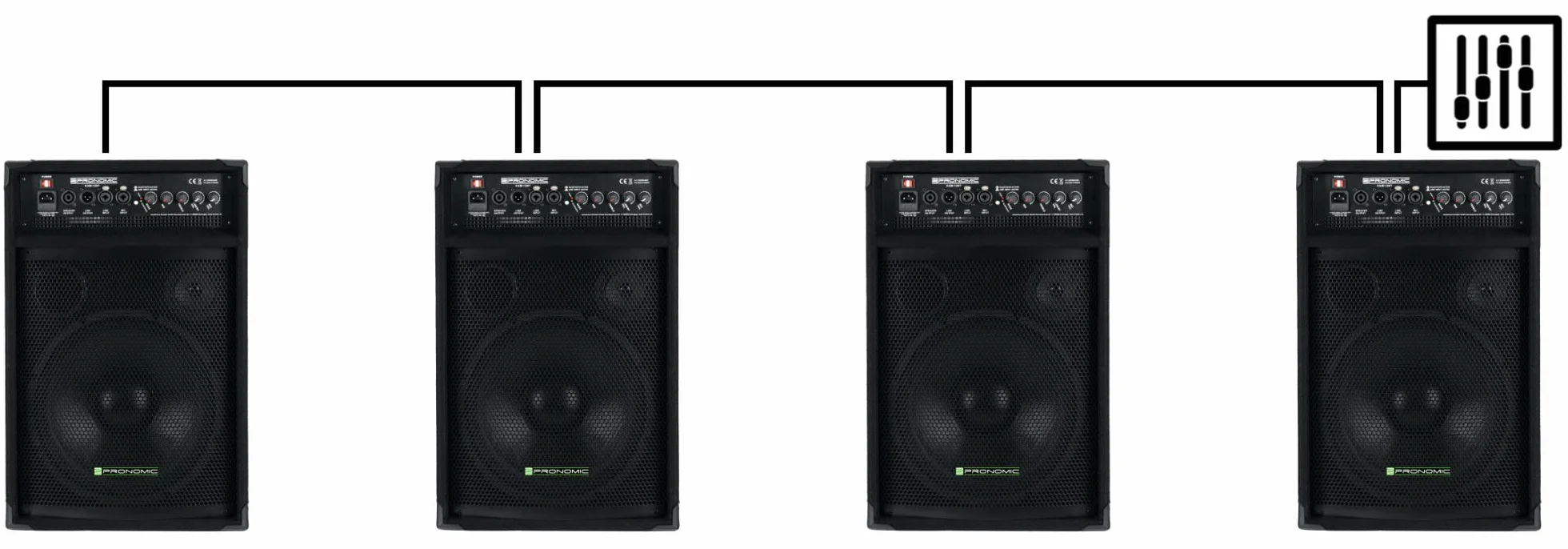 Pronomic KAM-12BT Monitor Activo de Escenario - Altavoz PA Monitor con Bluetooth - 120 Vatios (RMS), Ecualizador de 3 Bandas - Woofer de 12" - Tweeter de 3"