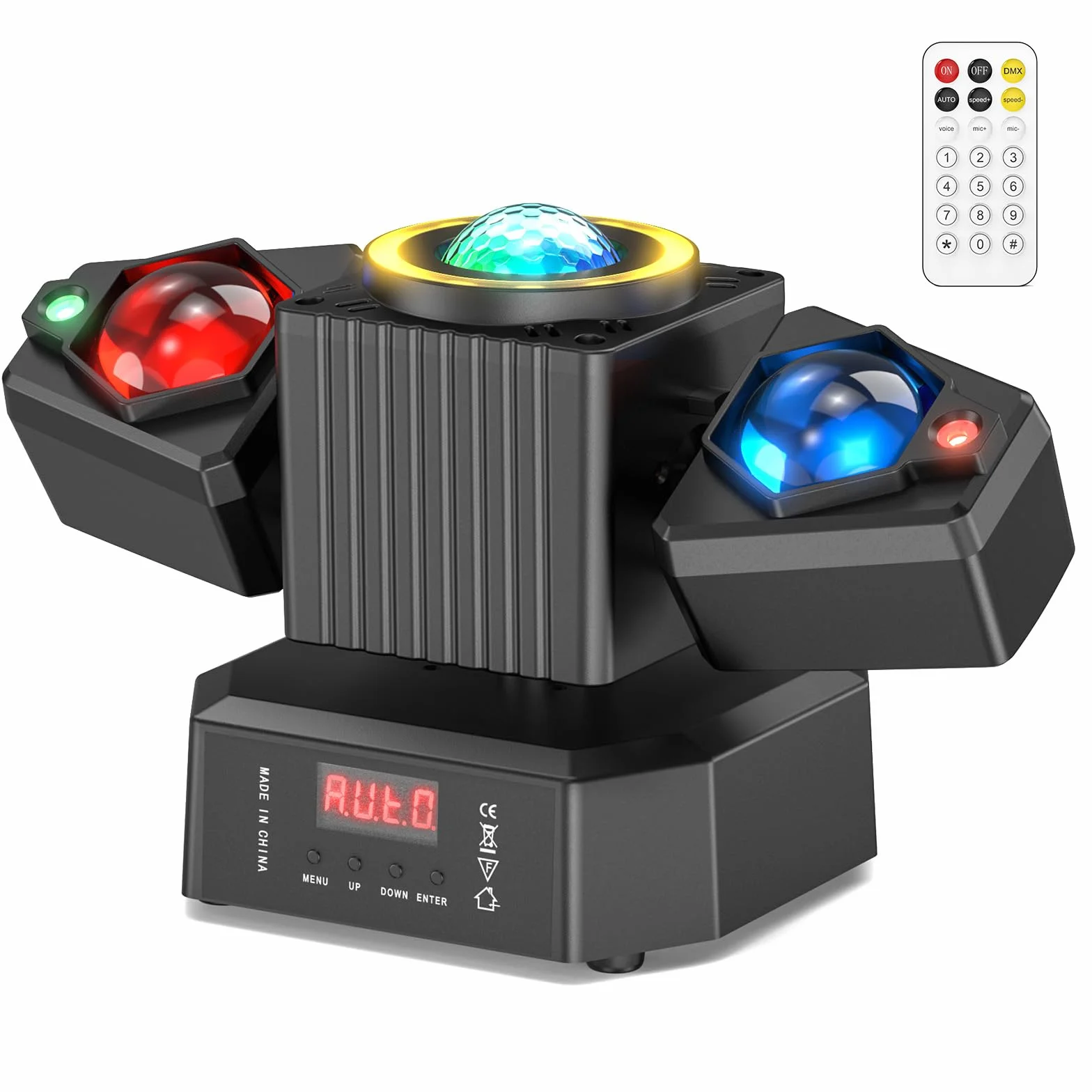 65W Cabeza Móvil Led Moving Head con Control Remoto,RGBW Proyector De Luz LED 4 En 1 De Doble Brazo,Luces de Fiesta Iluminación de Escenario para Fiesta Disco Party DJ Club Bar Boda