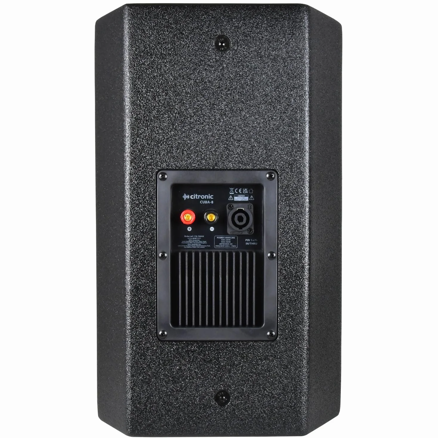 Citronic Cuba-8 - Gabinetes de Altavoces pasivos de Rango Completo con Carcasa de Madera y Rejilla de Acero, 8 Pulgadas, 250 W, Color Negro