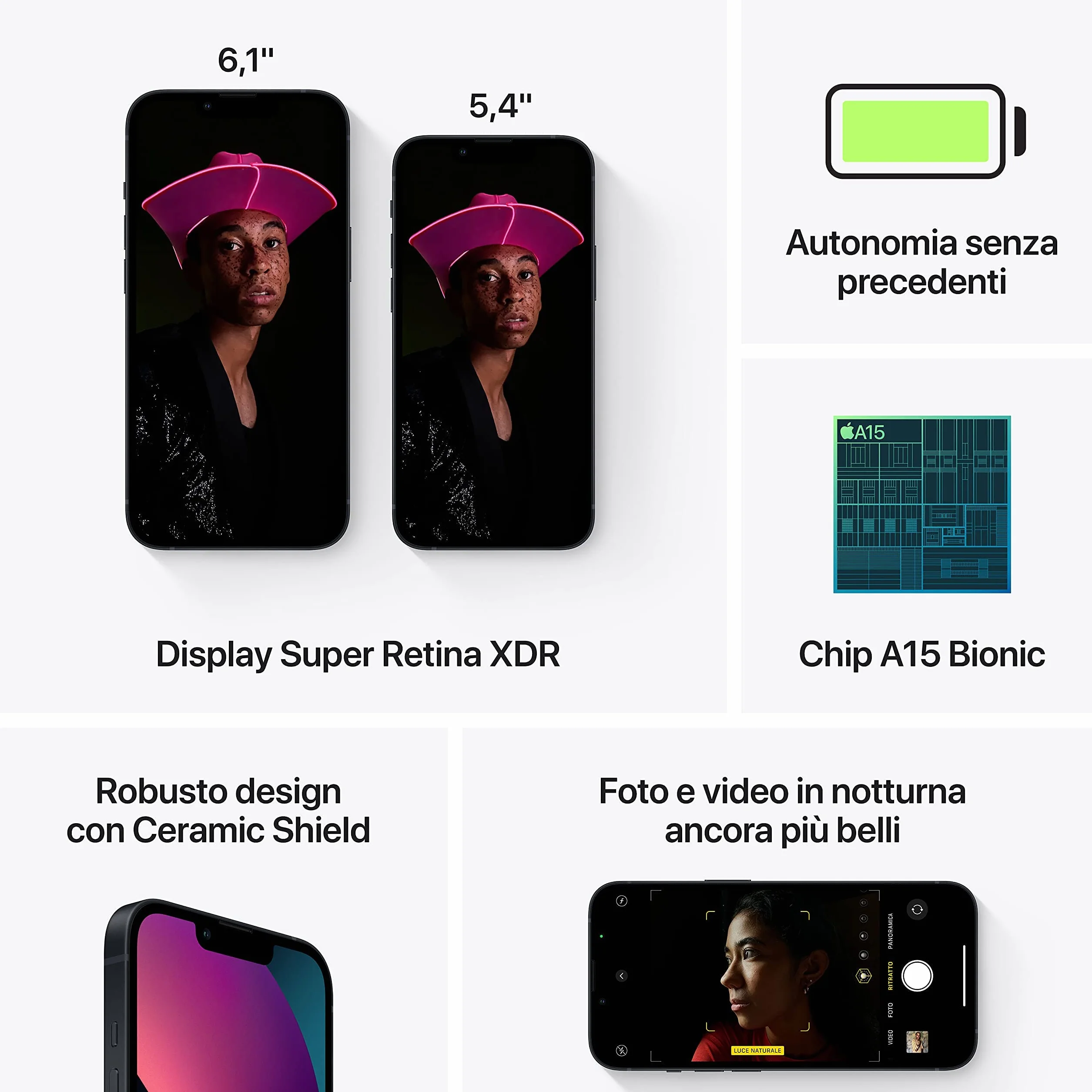 Apple iPhone 13 Mini 256GB - Negro Noche (Reacondicionado)