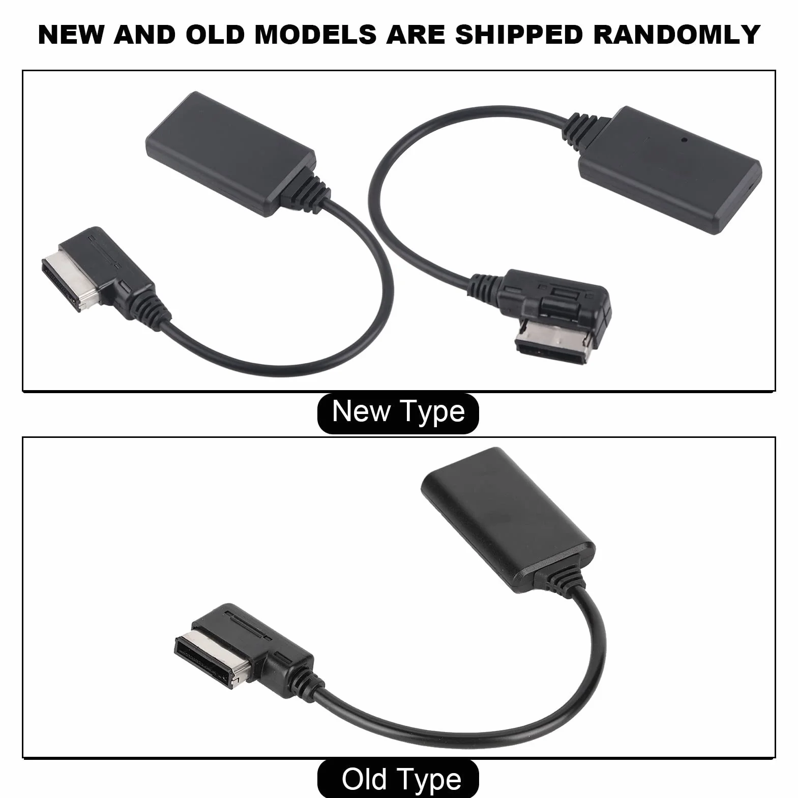 Aramox Cable de Audio, Bluetooth5.0 AUX Adaptador de Interfaz de m¨²Sica Cable de Audio Se Adapta a AMI MMI MDI, Negro
