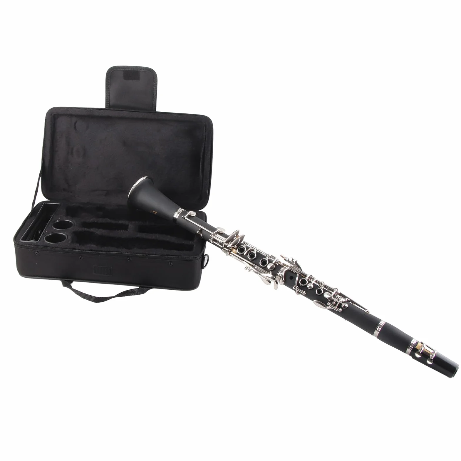 Clarinete de baquelita de 17 teclas Sib Tune con pa?o de limpieza Caja de destornillador de resorte Instrumentos de Viento Madera Instrumentos de Viento