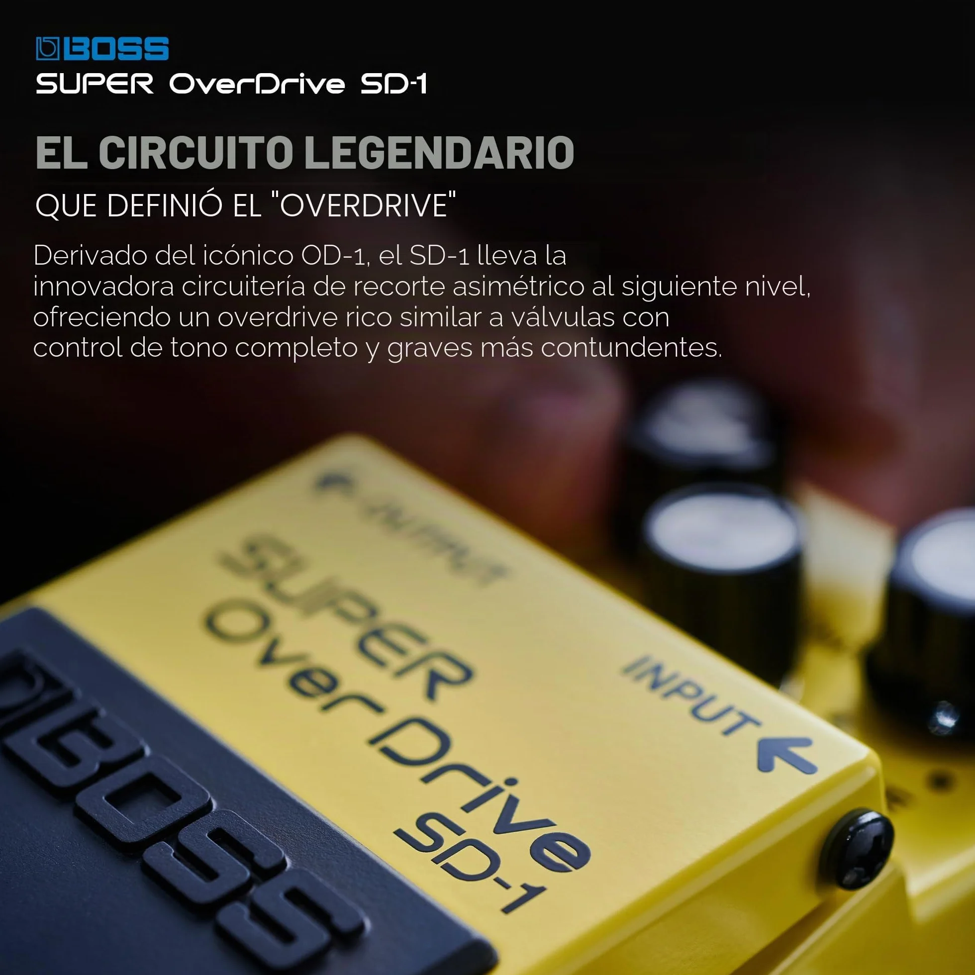 BOSS SD-1 SUPER OverDrive Gitaareffectpedaal | Genrebepalende Overdrive-Sound | Mild tot Matige Drive Tonen | Ideaal voor gebruik met Cleane en Licht Aangedreven Versterkers | 5 Jaar Garantie