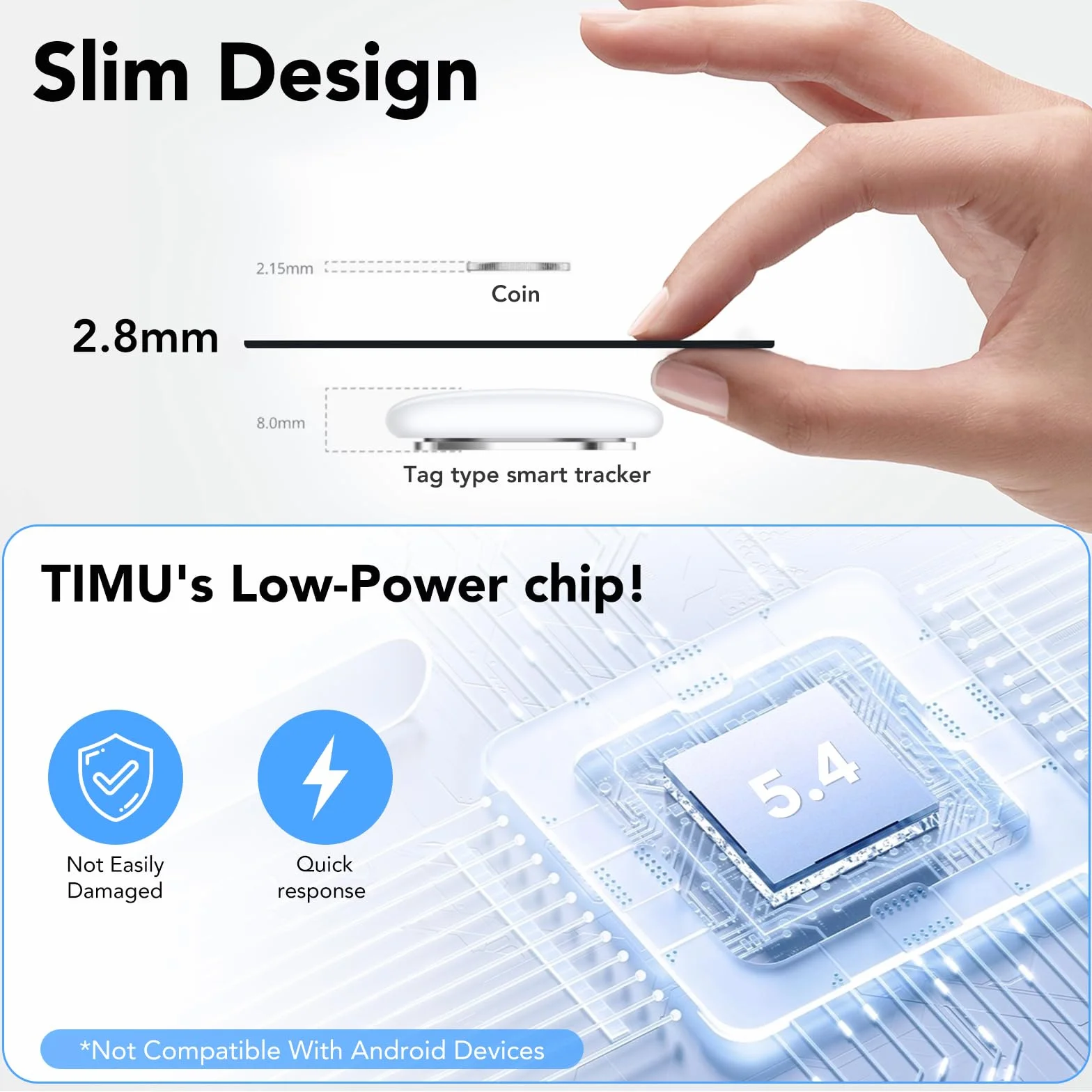 2026 Bluetooth 5.4 Wallet Smart Tracker Card 2 Pack 1.6mm IP68 Impermeable Localizador Bluetooth Google Find Hub Negro