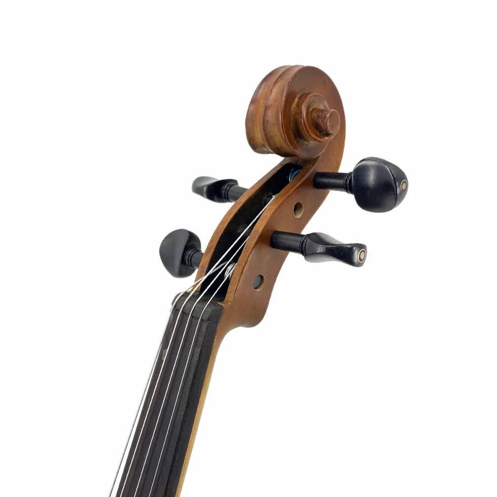 Yinfente Viola acústica de 4 cuerdas de 15 pulgadas, tamaño completo para estudiantes, principiantes, instrumento de viola completo hecho a mano profesional con funda, arco de Brasil, paño de limpieza