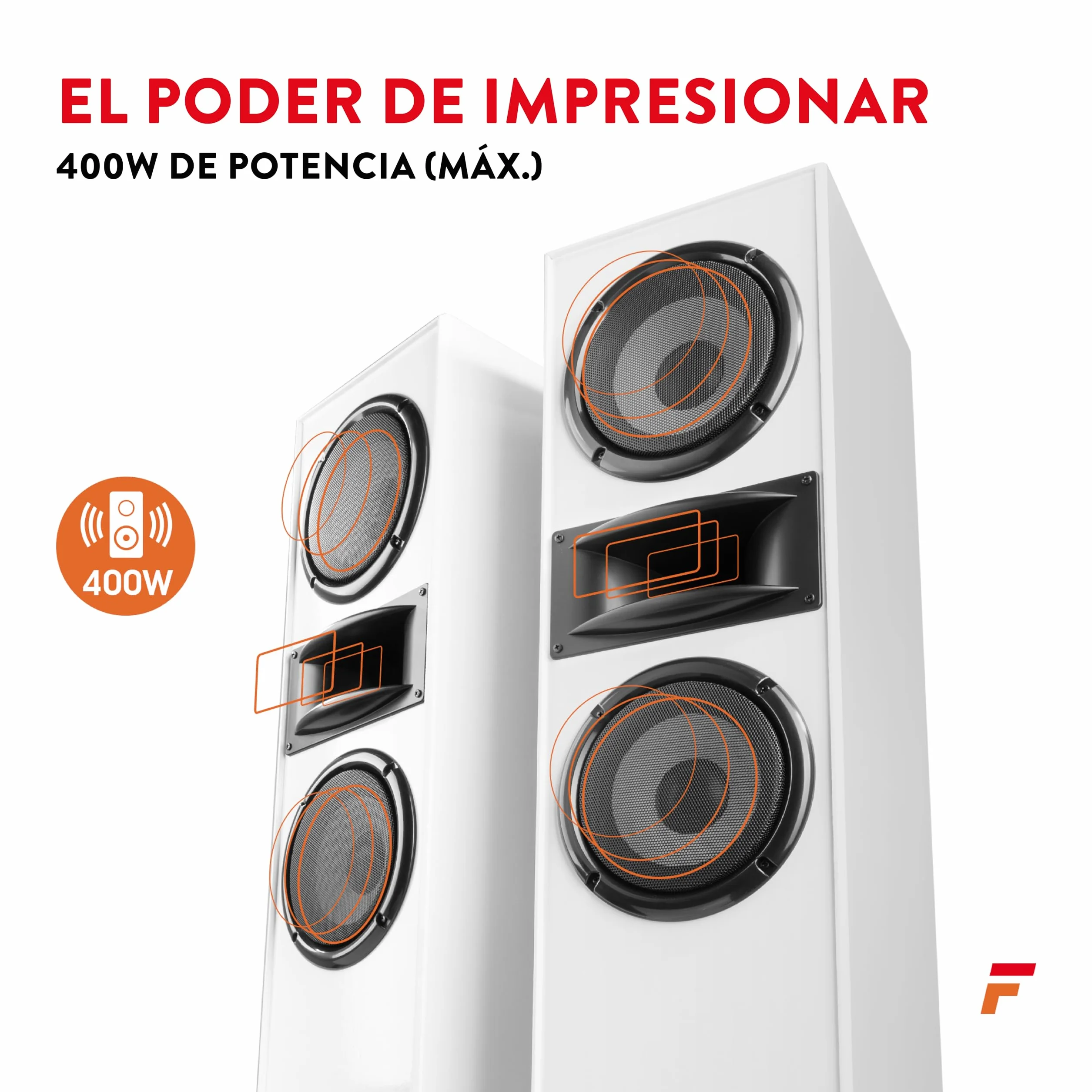 Fenton SHF700W Altavoz HiFi Columna 400 Wmax 2 x 6,5" 3 vías Blanco