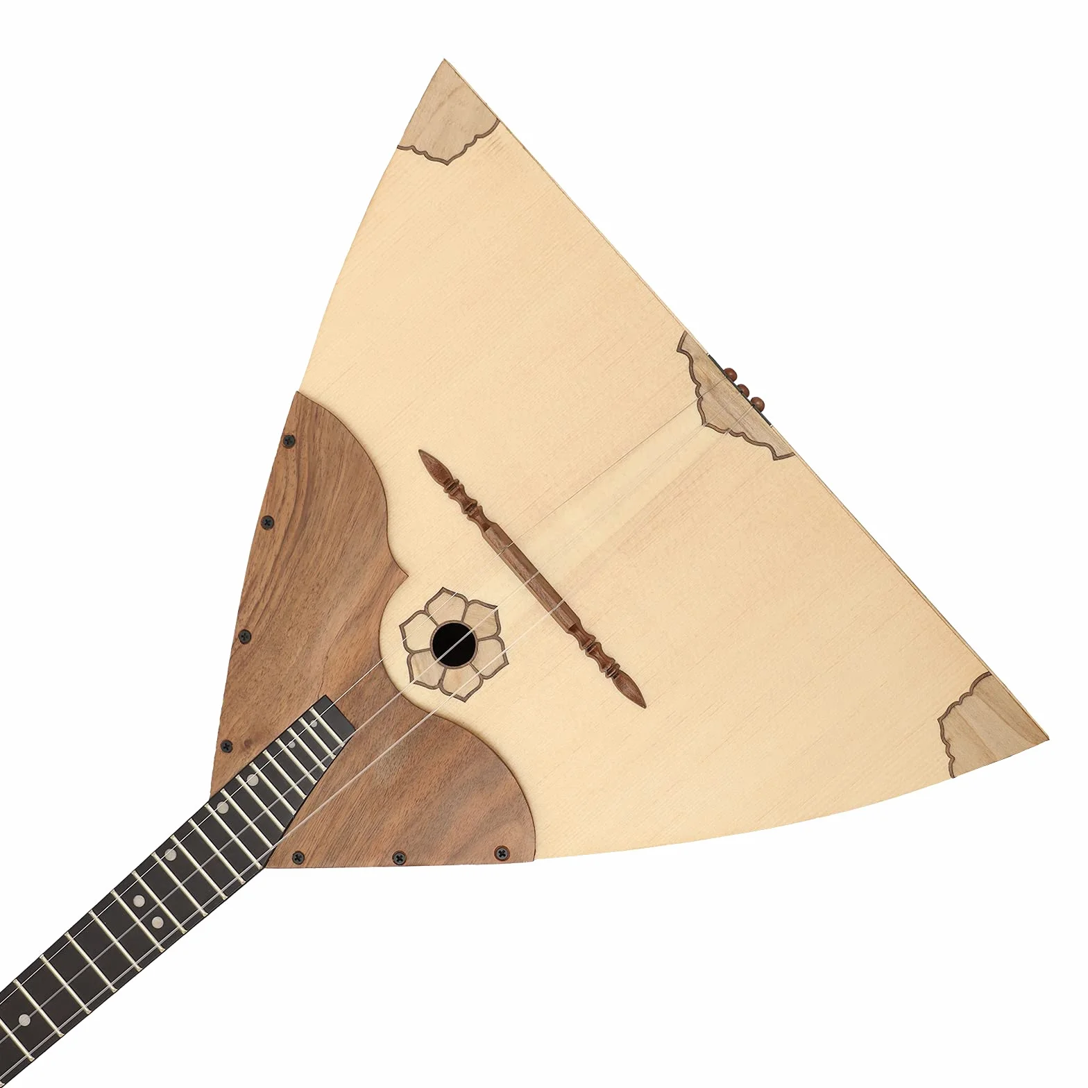 Balalaika de lujo, 3 cuerdas de arce abigarrado y nuez