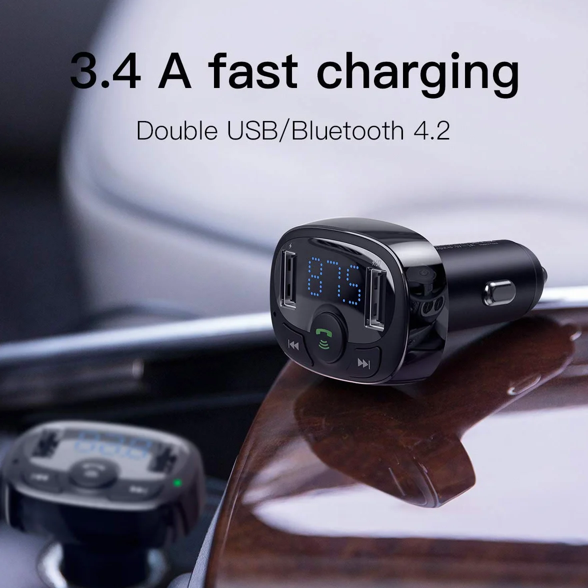 Baseus FM Transmitter Bluetooth 2xUSB microSD