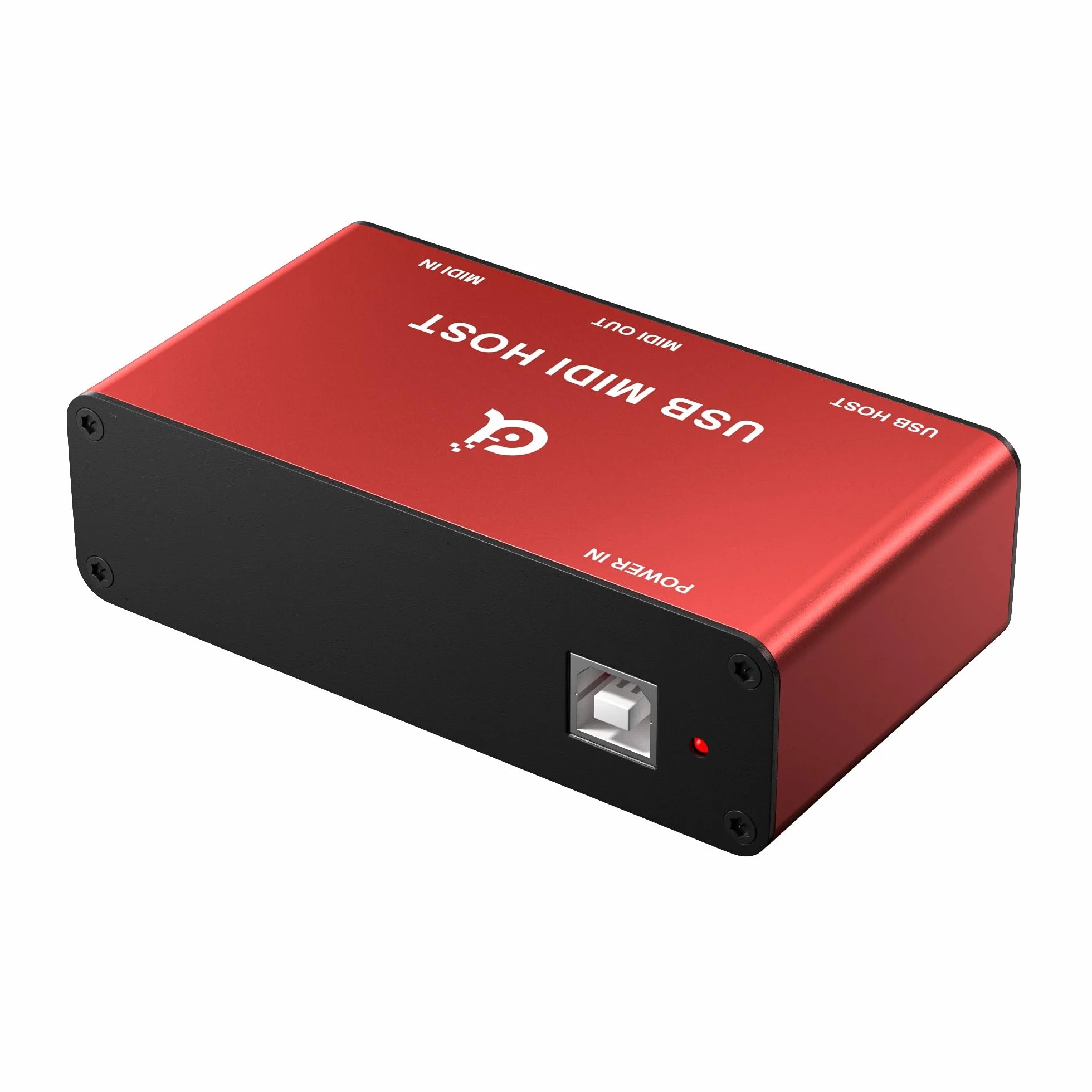 DigitalLife Serie BridgeCore | Interfaz MIDI USB Host Autónomo 1-In / 1-Out, DIN de 5 Pines, LED, Carcasa Metálica – Para Principiantes, Músicos de Estudio y Artistas en Vivo【Rojo 1 ud./paquete】