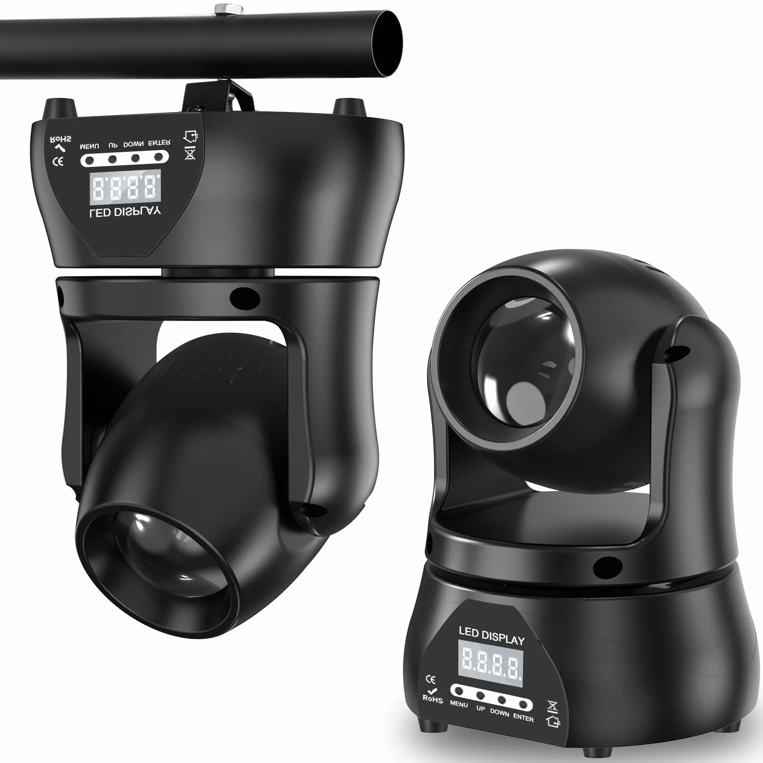 Mini 60W Beam Cabeza Móvil Luces de Escenario, RGBW LED Luces de Fiesta dmx512 Control de Sonido Equipo de Iluminación Profesional para Escenario Espectáculo Disco Bar Fiesta Navidad (Nueva versión)