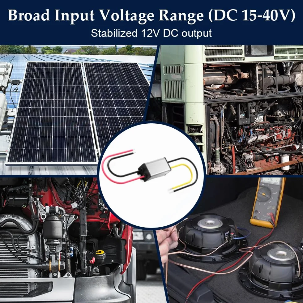 CC 24v a 12v Paso Abajo Convertidor Descenso Reducer Regulador 5A 60W Poder Suministro Adaptador para Auto Coche Camión Vehículo Barco Solar Sistema, etc (Aceptar CC15-40V Entradas)