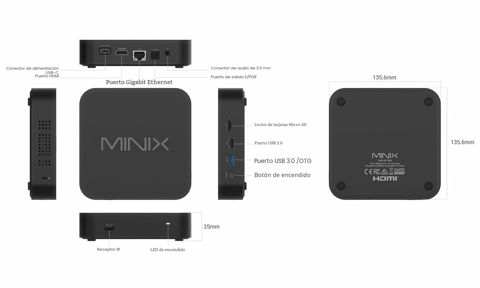 MINIX U8K Android Media Box 8K UHD 128GB eMMC 8GB RAM Dolby Vision Bluetooth