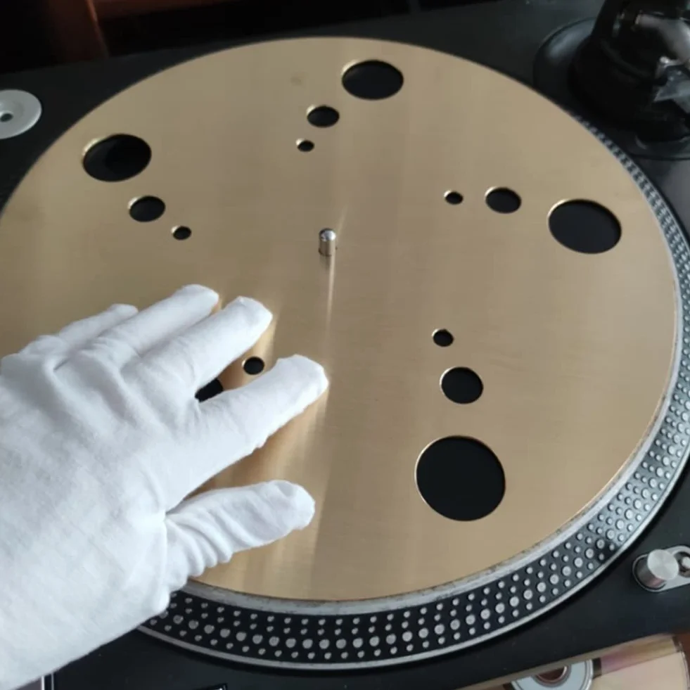 Alfombrilla giratoria de latón puro de alta fidelidad para tocadiscos de vinilo LP accesorios para el hogar