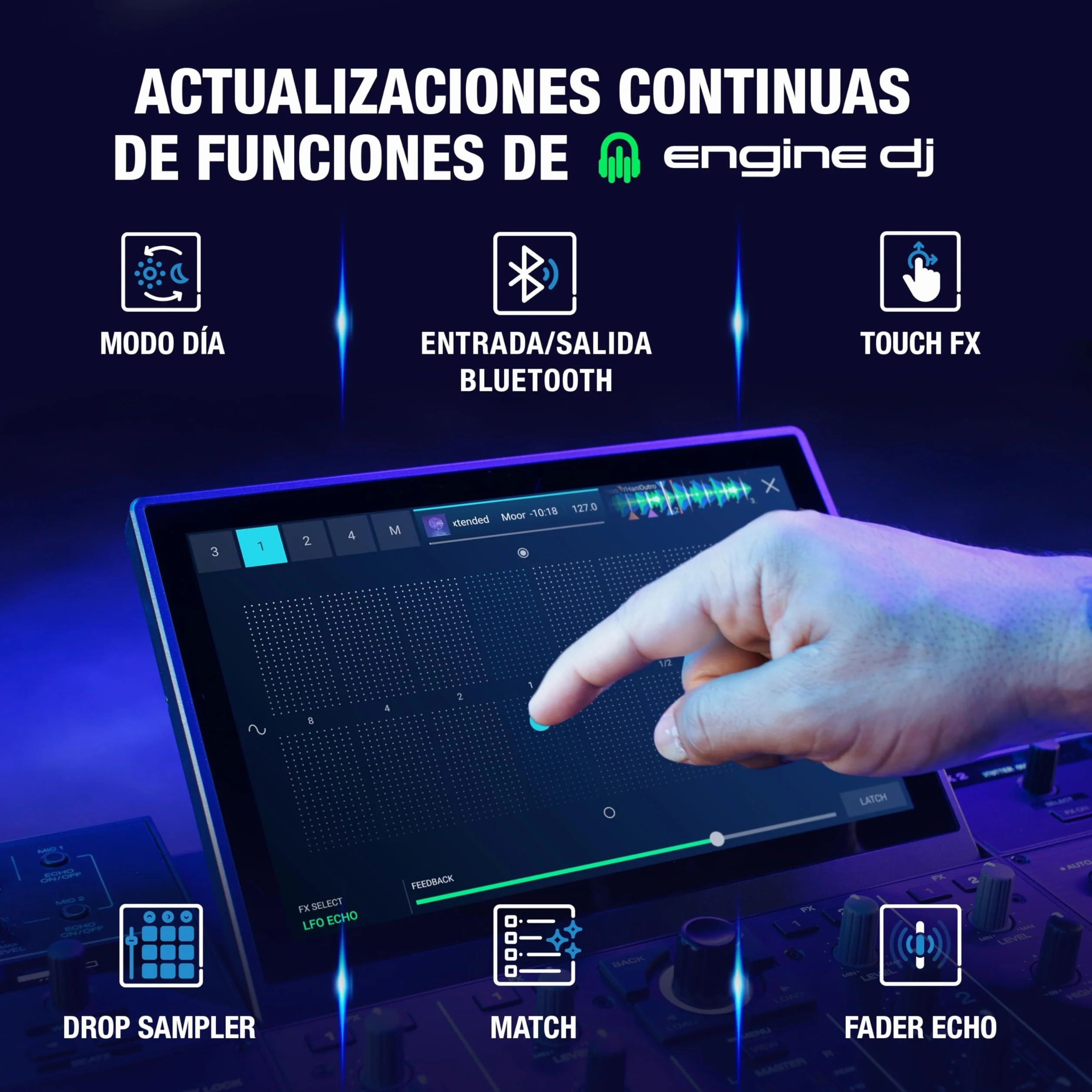 Denon DJ PRIME 4+ Controlador DJ Autónomo con Separación de Stems en 4 Decks, Streaming por WIFI, Mezclador, Pantalla Táctil 10.1-Pugadas, Control de Luces, Negro