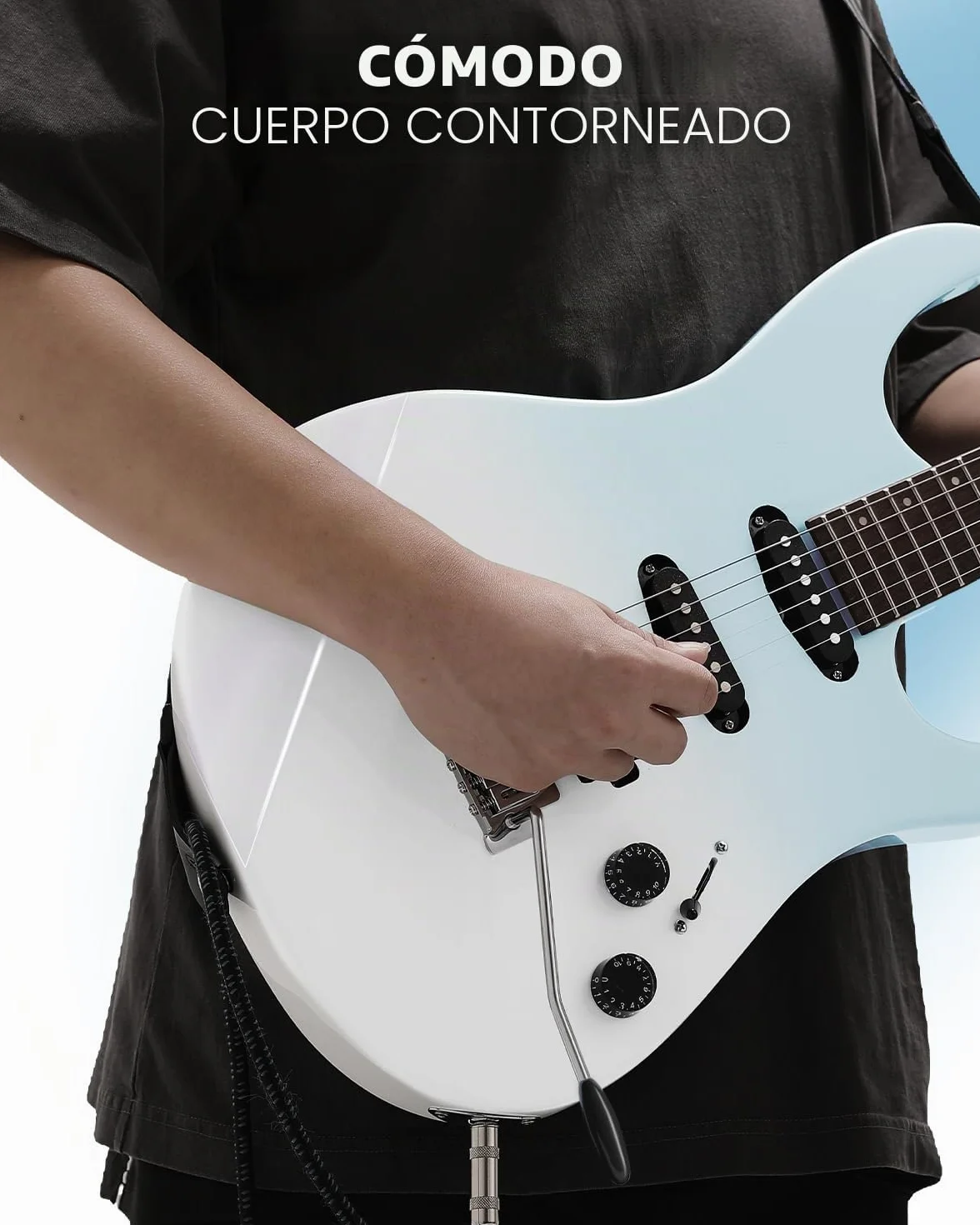 Donner DMT-66 39 Inch Guitarra Eléctrica de Tamaño Completo para Principiantes, Kit de Guitarra Eléctrica con Funda Azul Degradado