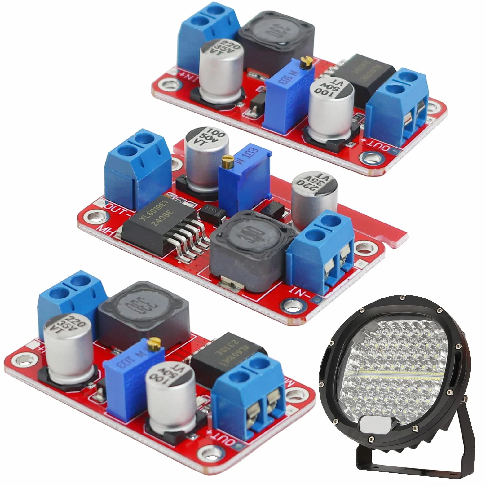3 Piezas Módulo Step-Up Convertidor de Voltaje Ajustable DC 3V-35V a 5V-40V XL6019 Boost Converter Adaptador de Alimentación para Dispositivos Electrónicos Portátiles
