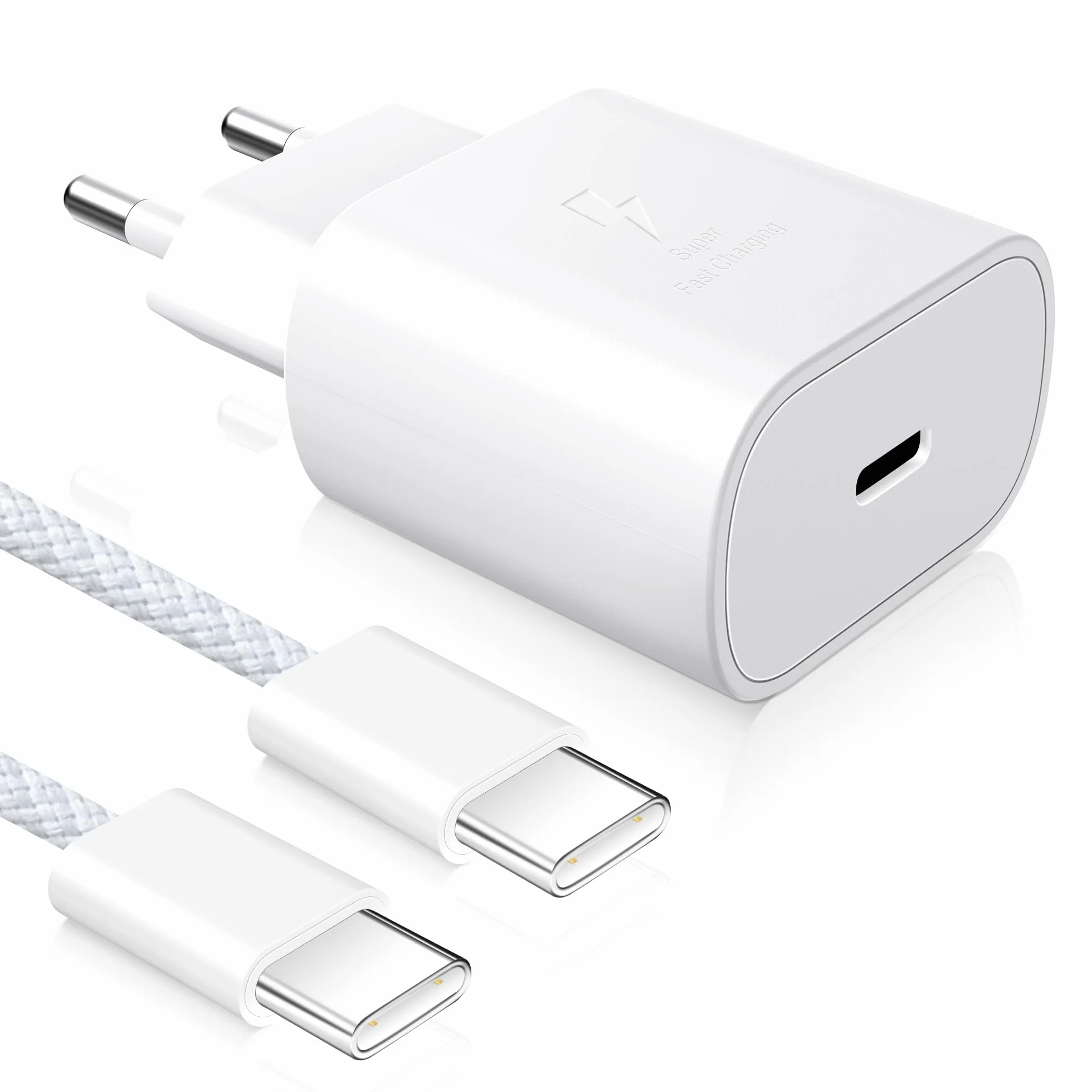 YISH Cargador USB C Carga Rápida 25W PD/QC 3.0 3A Tipo C con Cable 60W