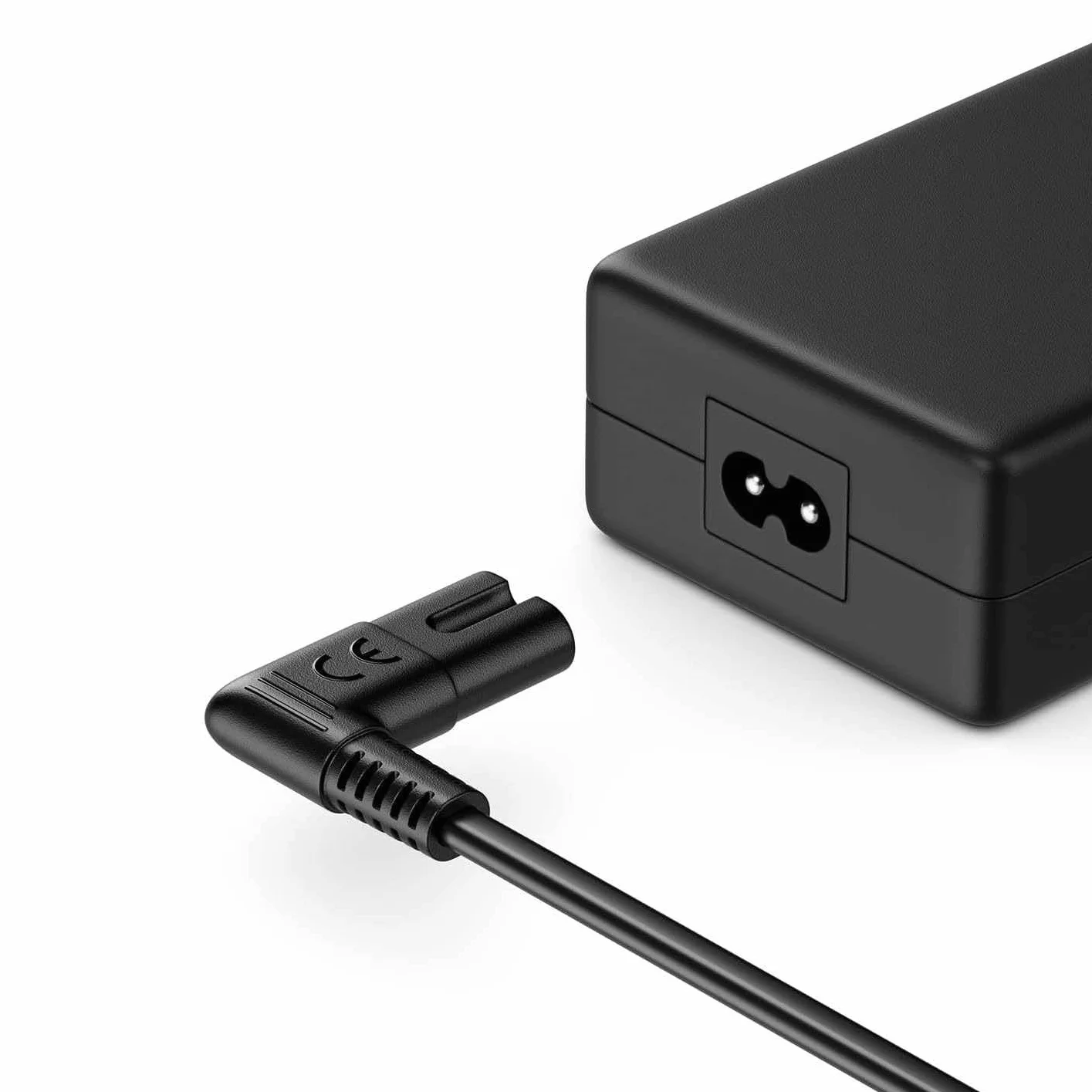TECHZOCO Cable alimentación IEC-320 C7 acodado, Cable Alimentación Tipo C Euro, Sección 0.75 mm², Compatible con Samsung, Philips, LG Sony Sharp Panasonic LED TV Sky TV, Sky, Negro, 50 cm
